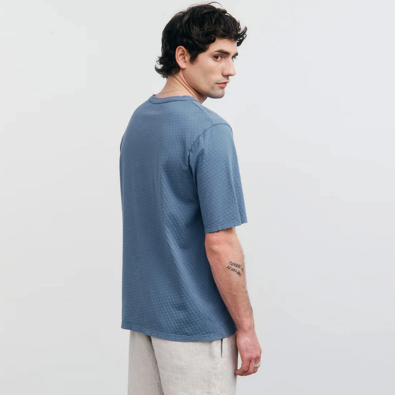 Dotted T-Shirt stone blue - Image 2
