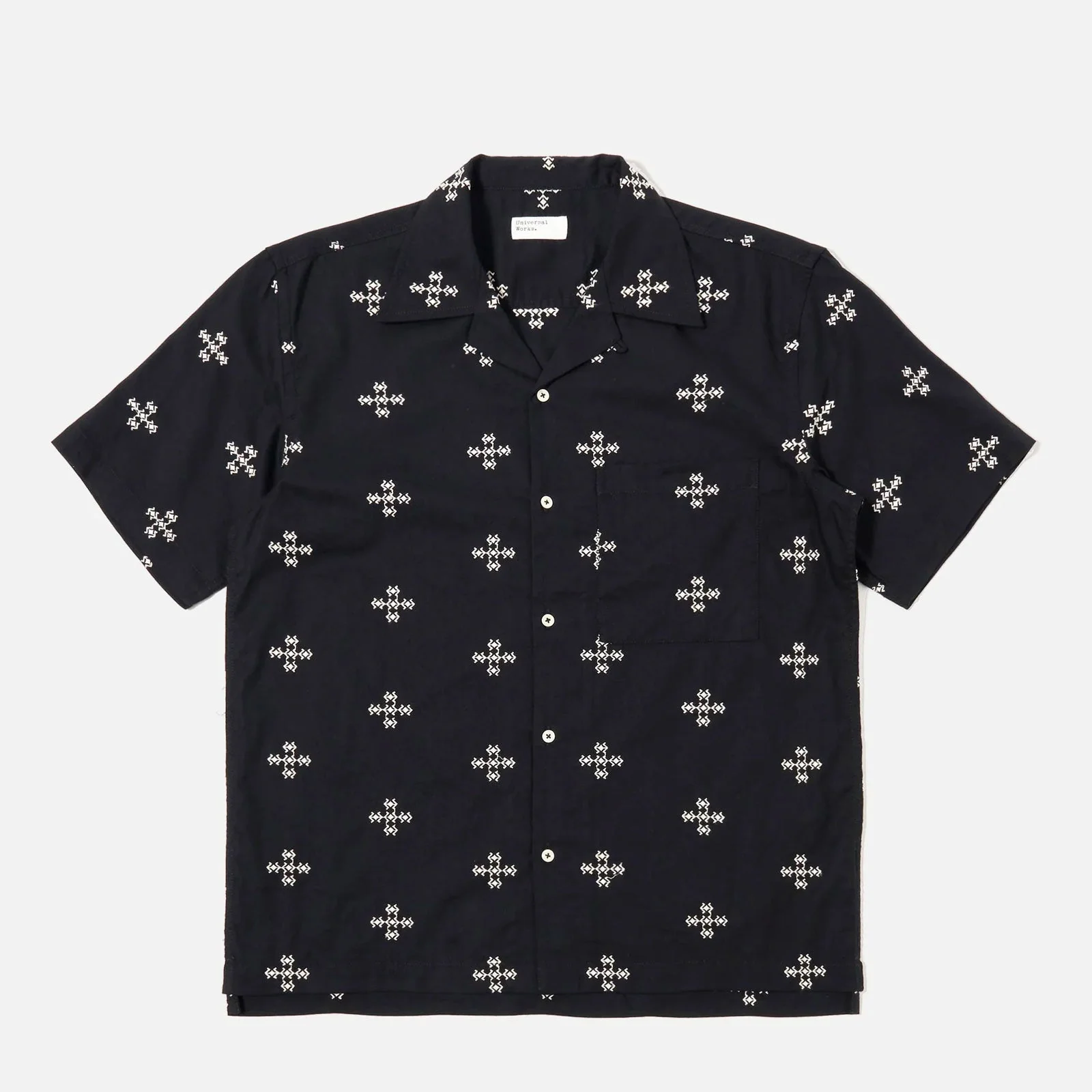 Embroidered Diamond Camp Shirt black - Image 3