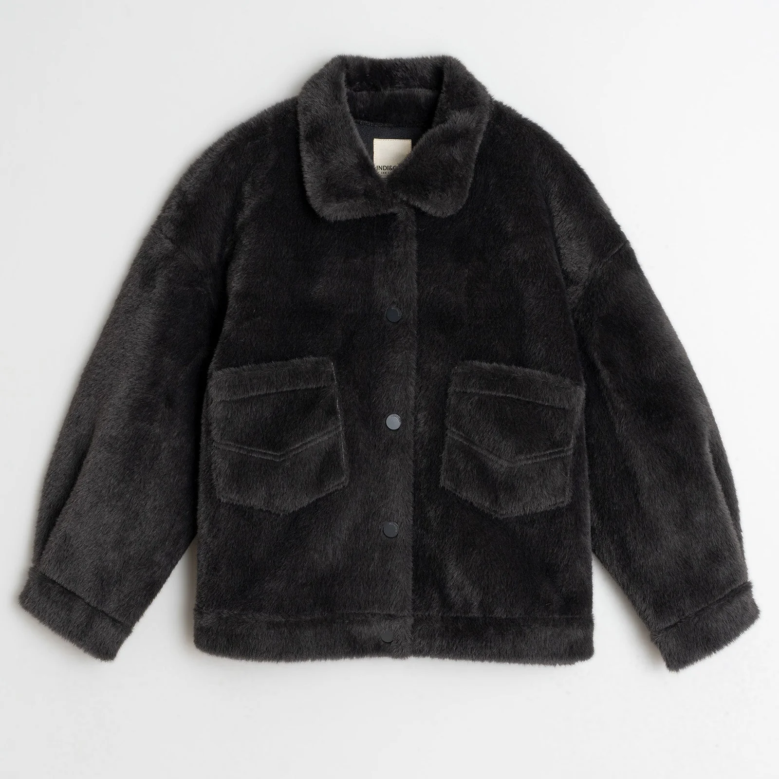 Faux Fur Jacket antracita - Image 2