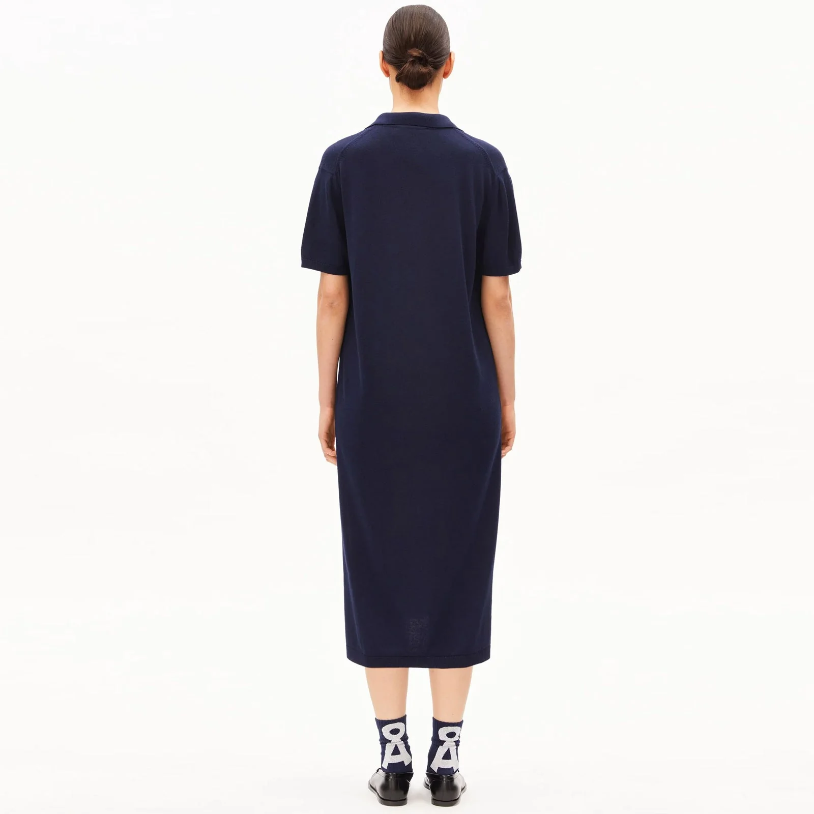 Fine Polo Knit Dress tinted navy - Image 3