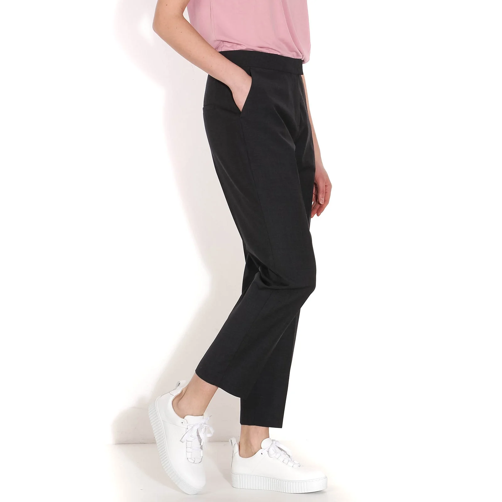 Aura Straigt Ankle Pants darkgrey mel - Image 4