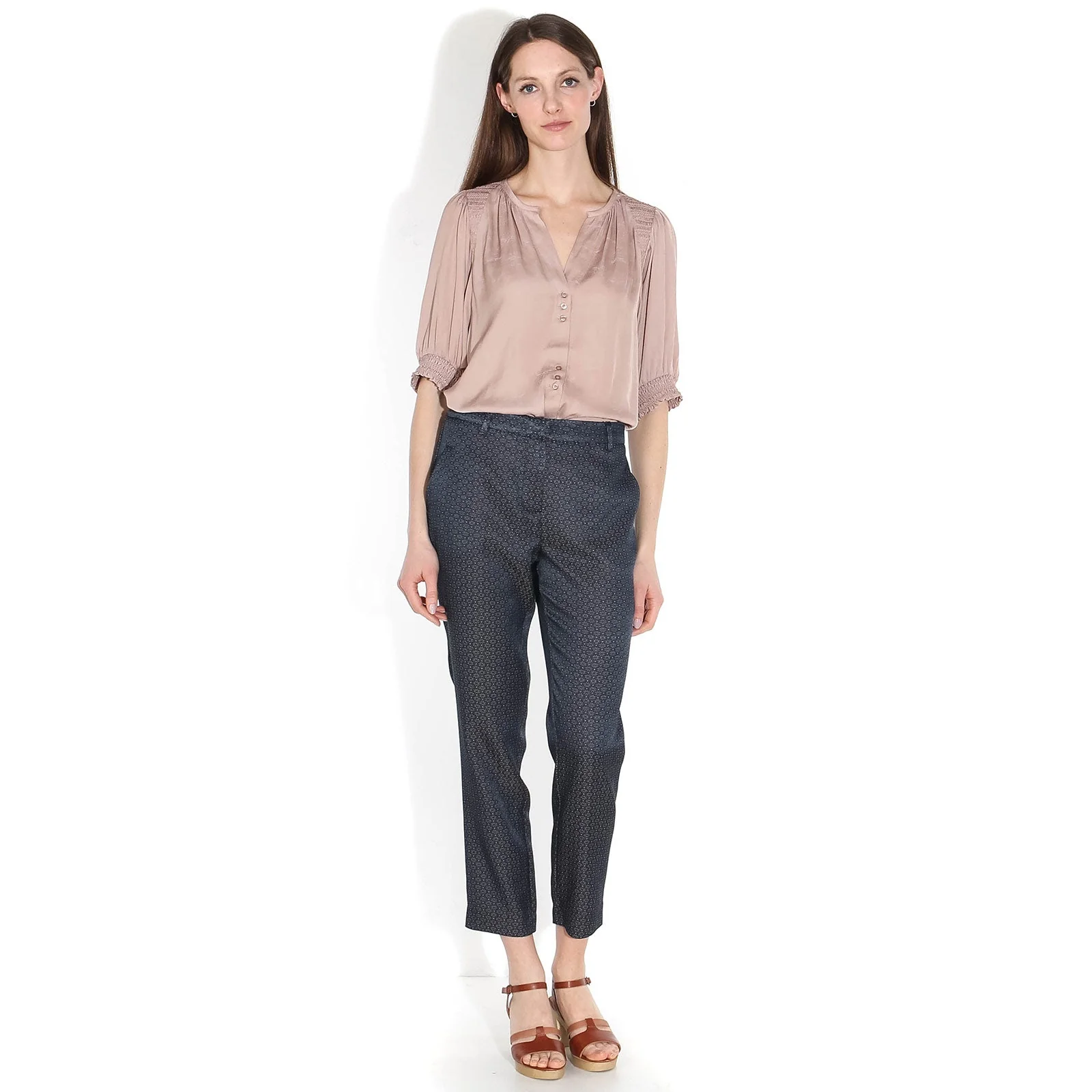 Kylie Crop Pant navy blush - Image 2