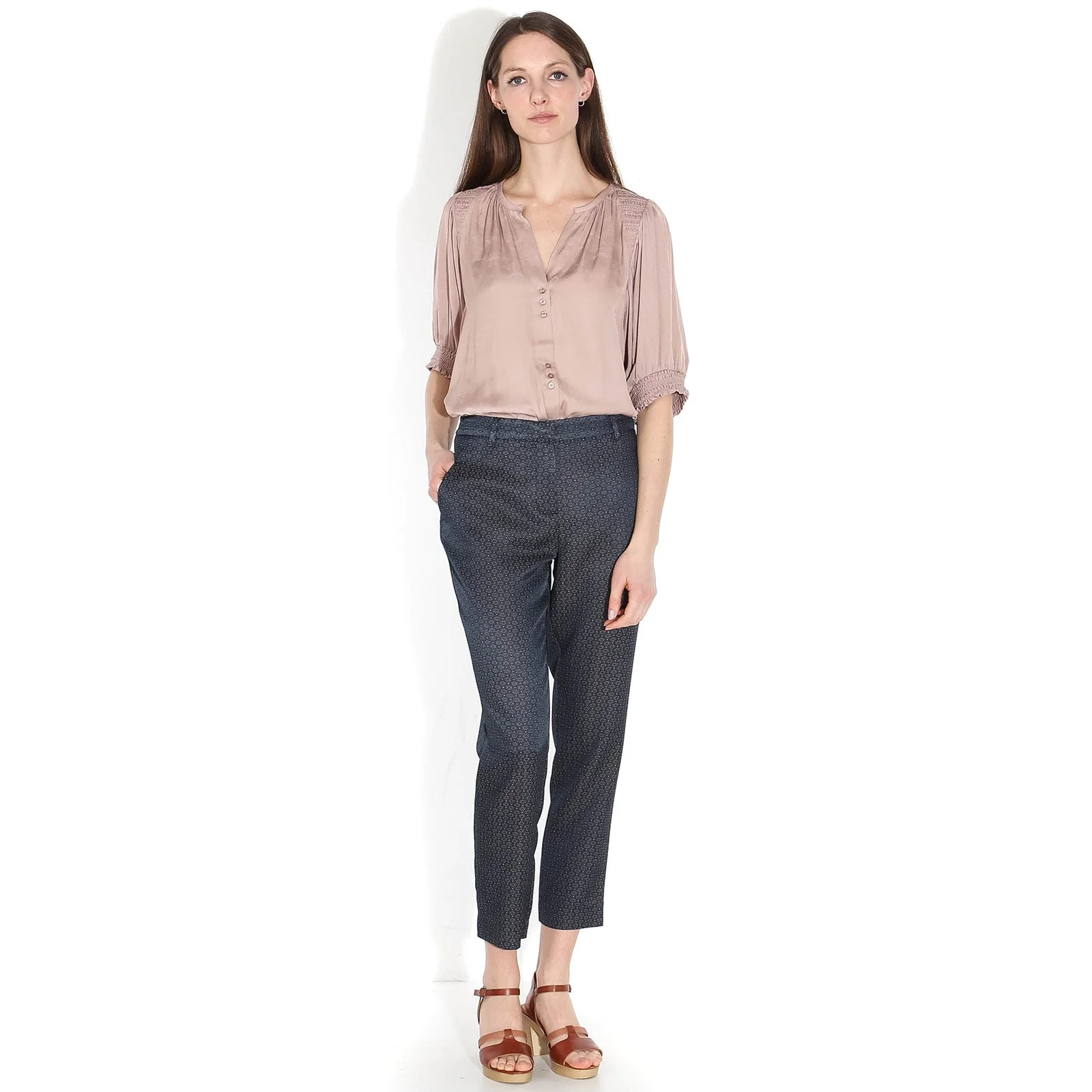 Kylie Crop Pant navy blush - Image 3