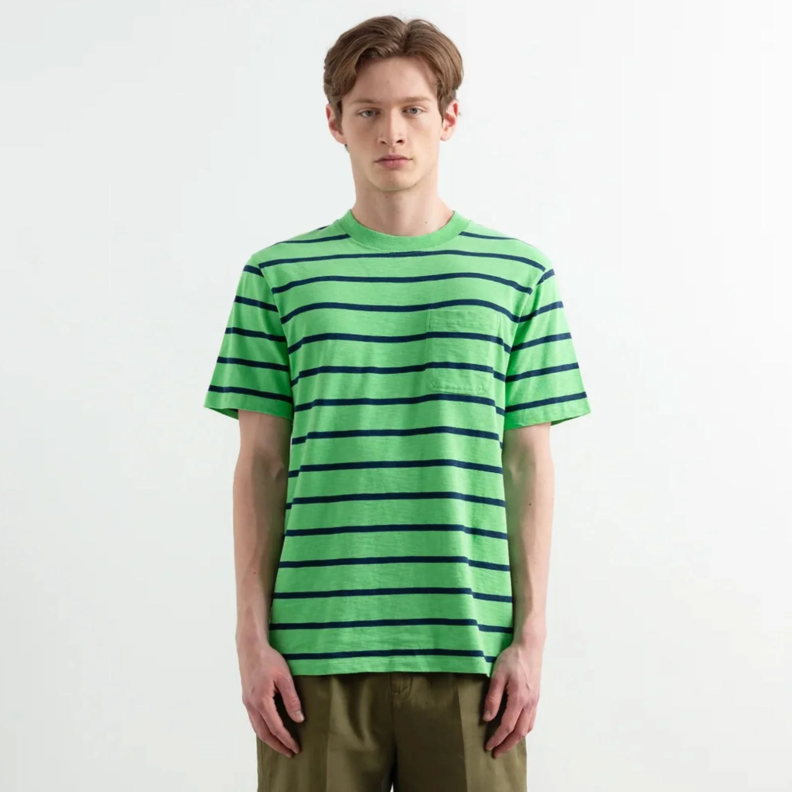 Flame Stripes T-Shirt plain green
