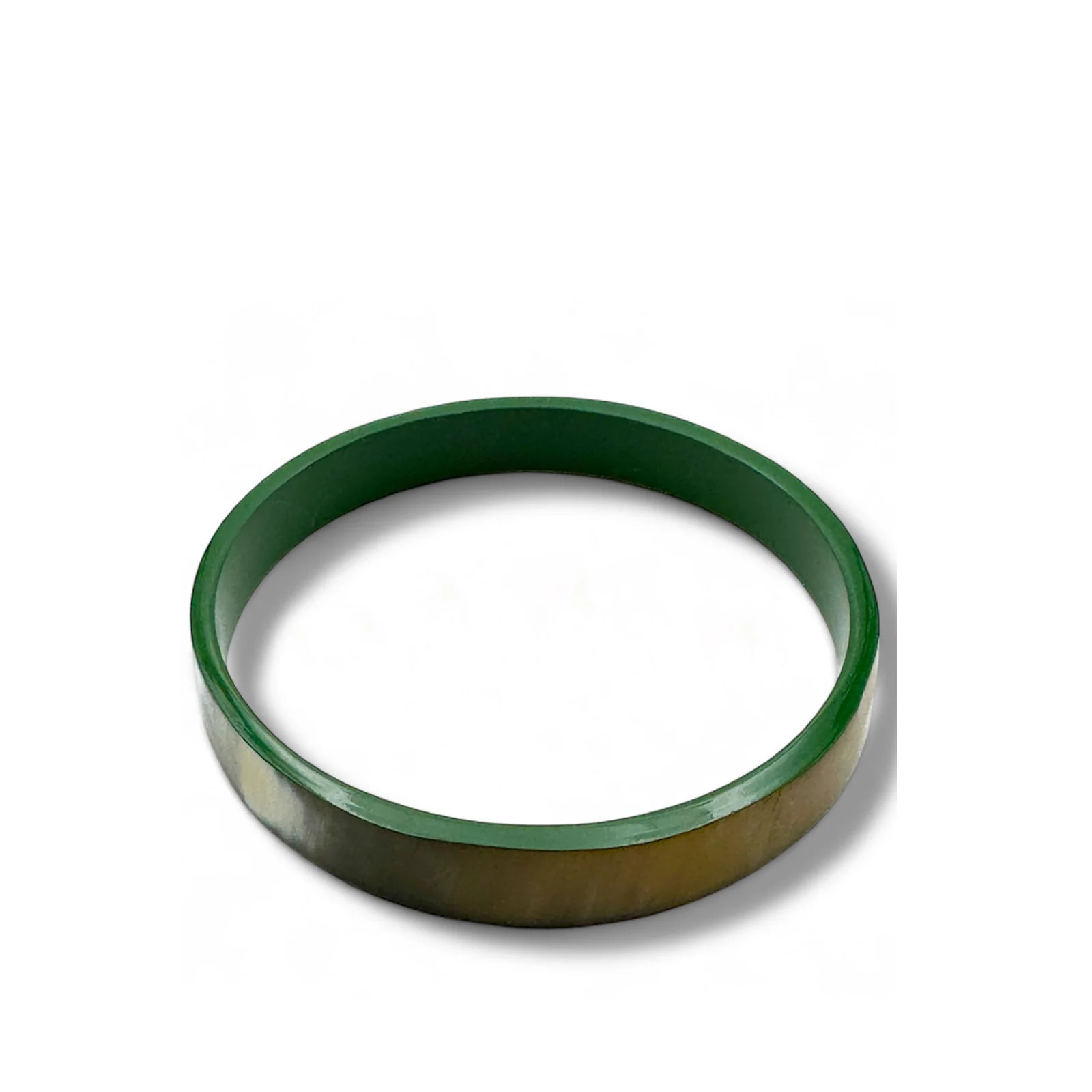 Flat Buffle Horn Bracelet vert sapin C40