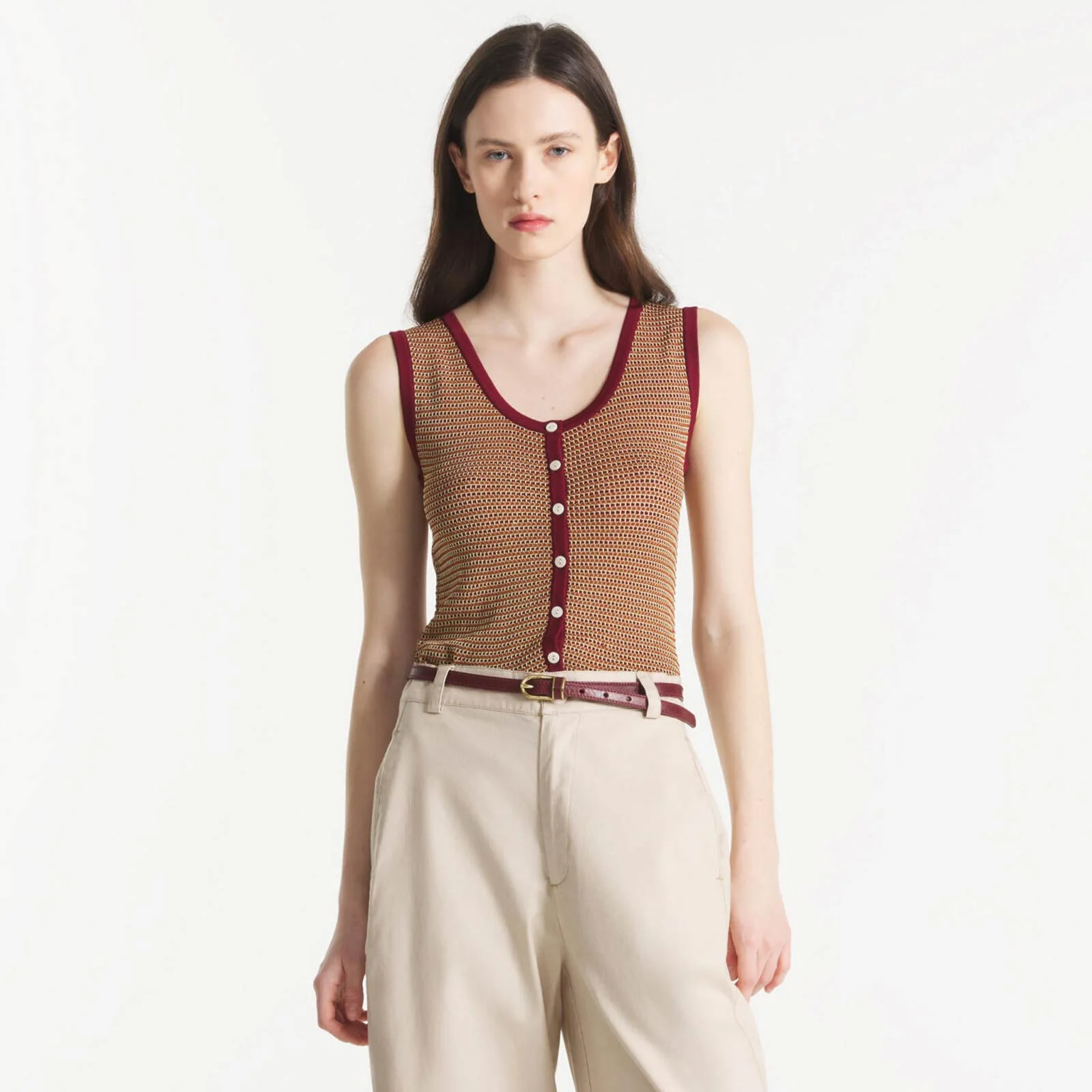 Giorgia Jacquard Vest burgundy