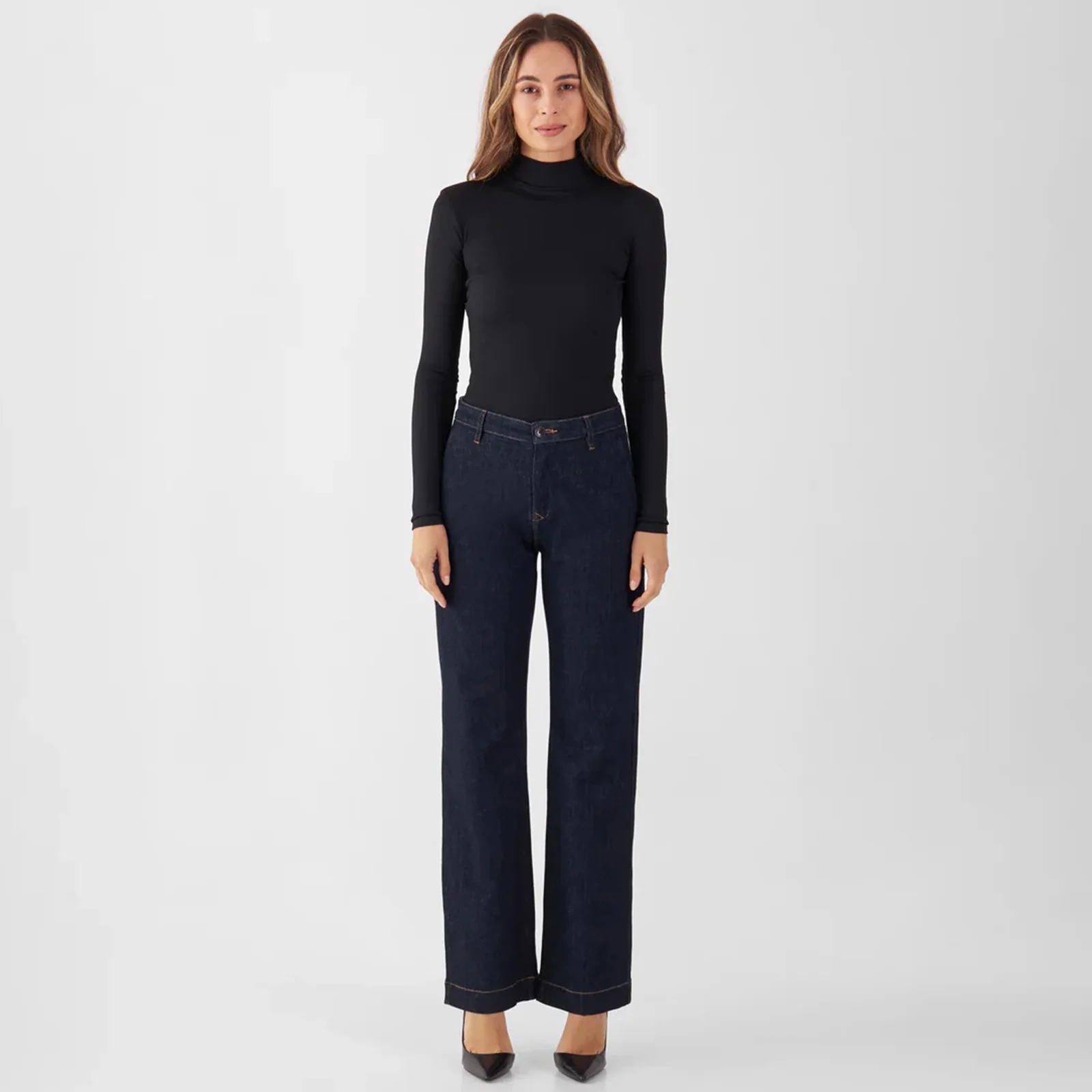 Glow Flared Soft Denim Chino raw blue