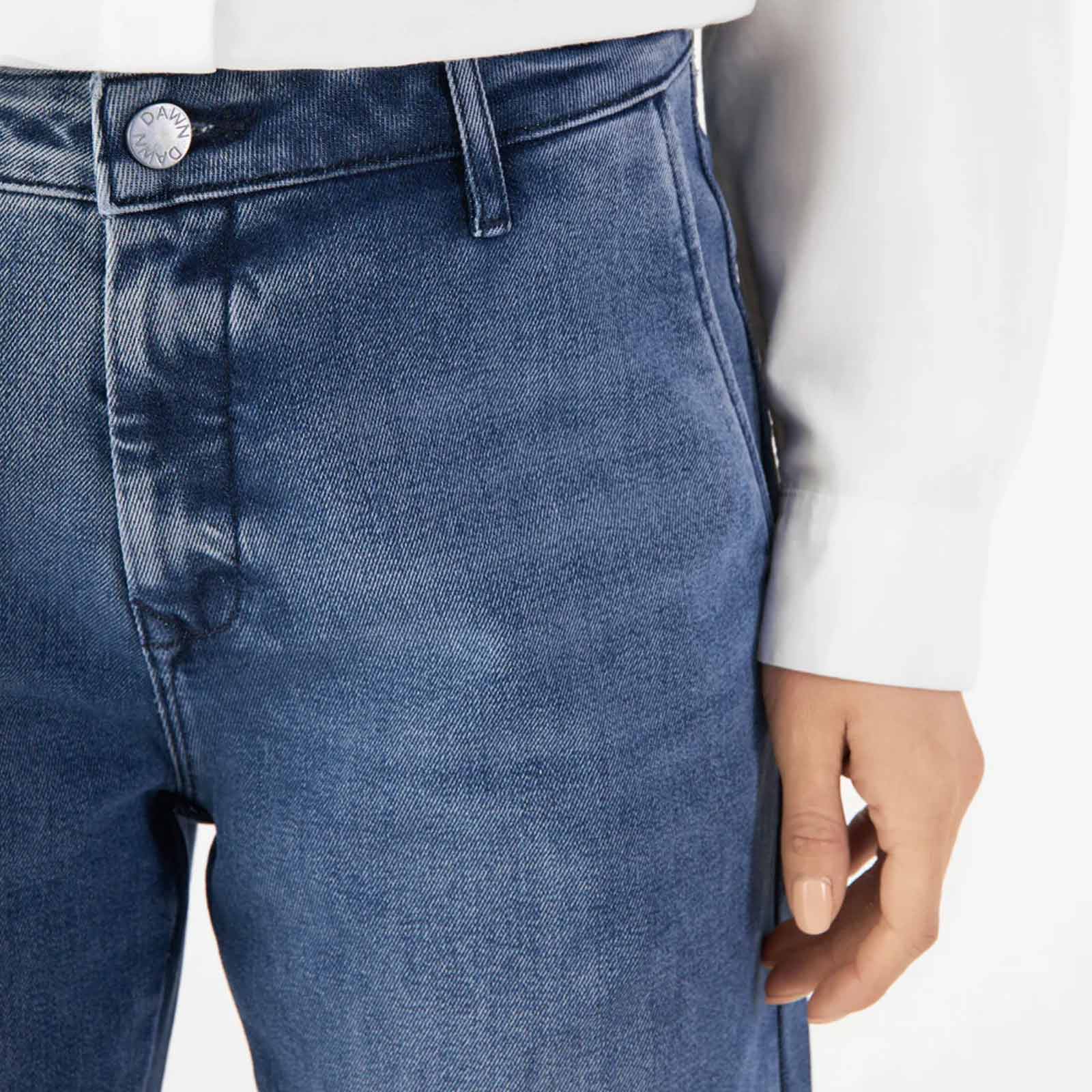 Glow Flared Soft Denim Chino medium blue - Image 4