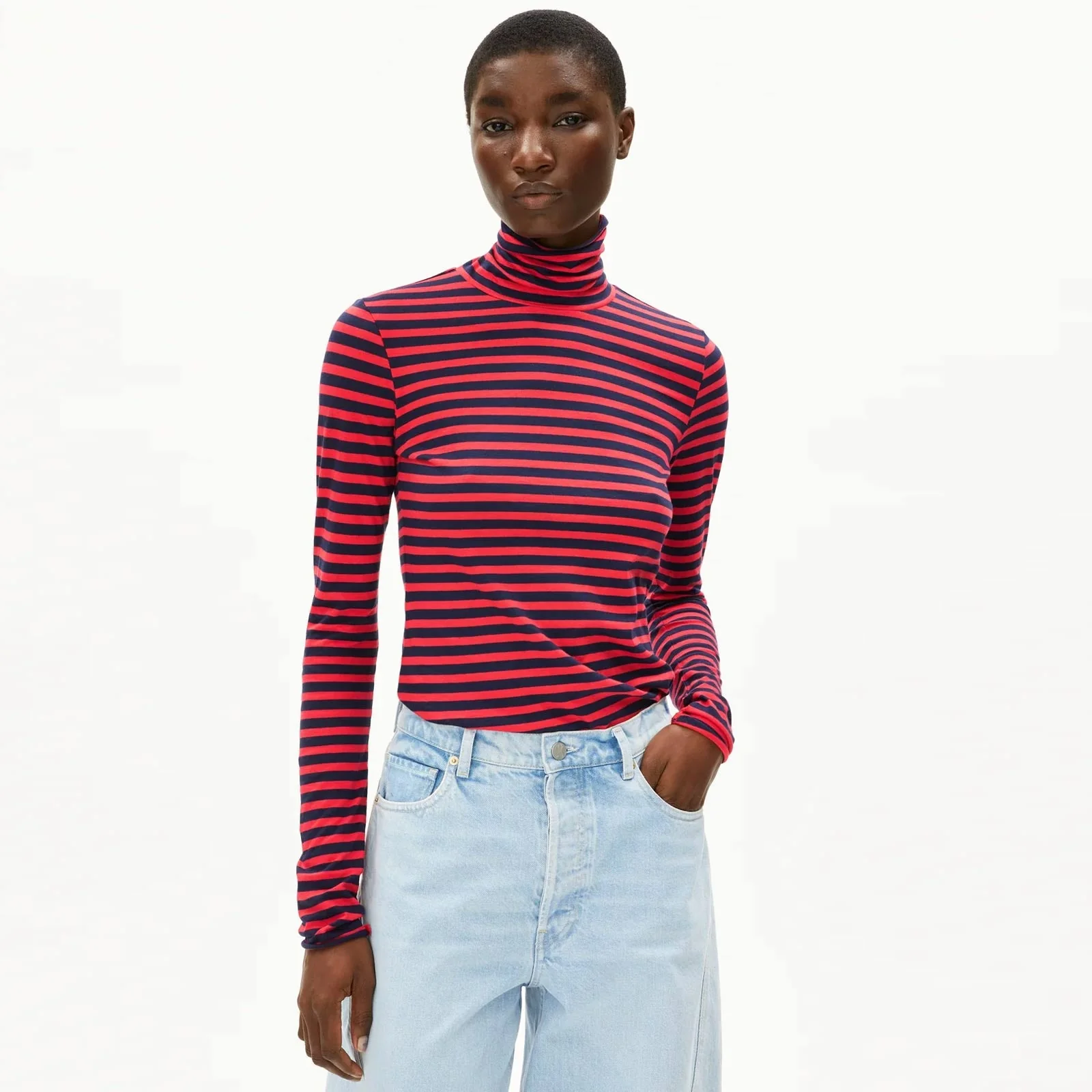 Graziliaa Stripes TN Longsleeve tinted navy/candy apple