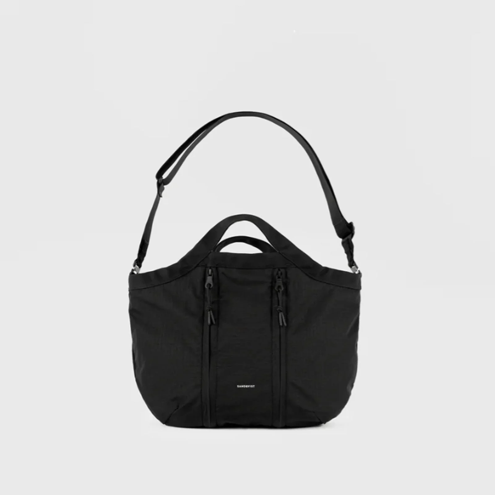 Grid Expandable Crossbody Bag black