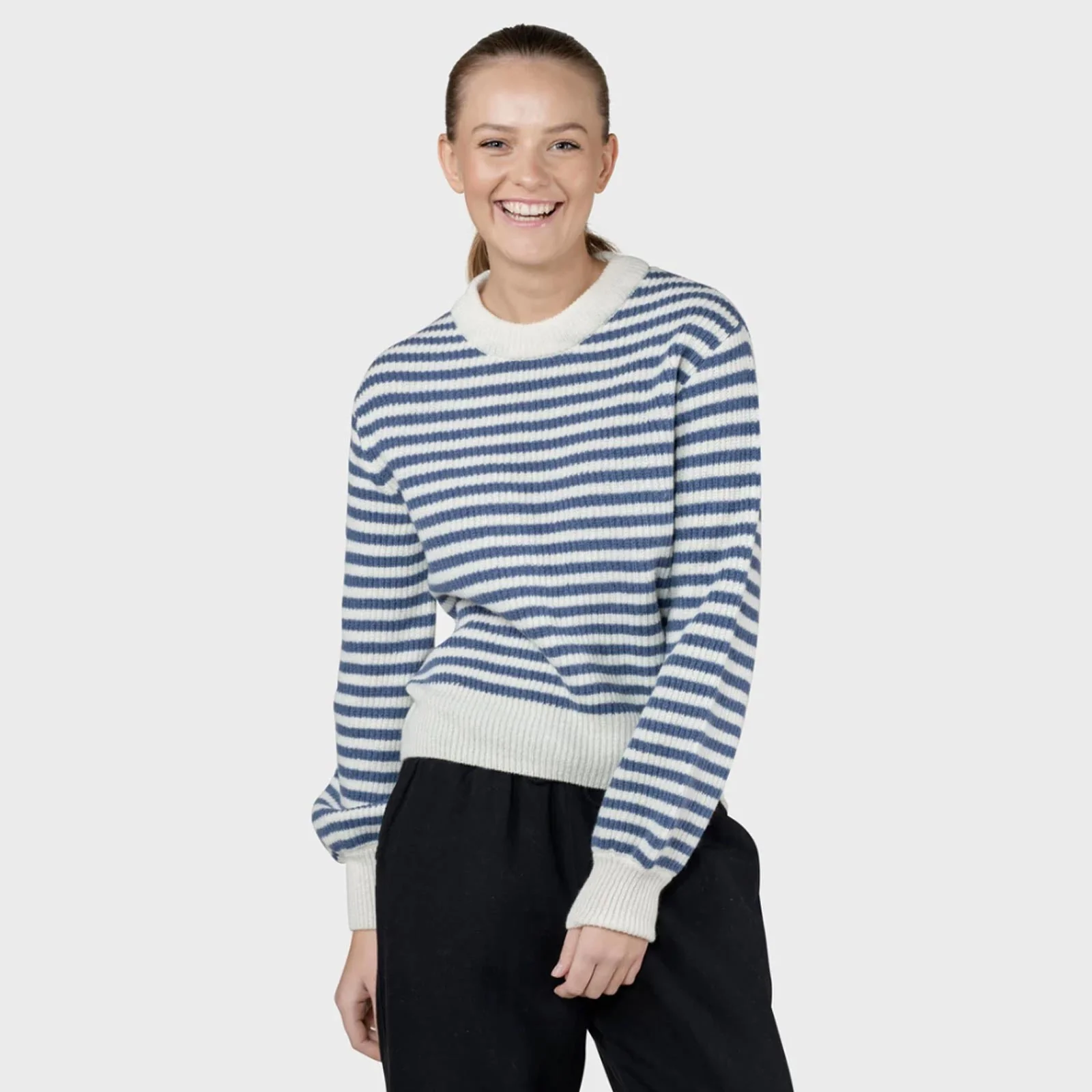 Gunilla Knit Jumper cream/surf blue