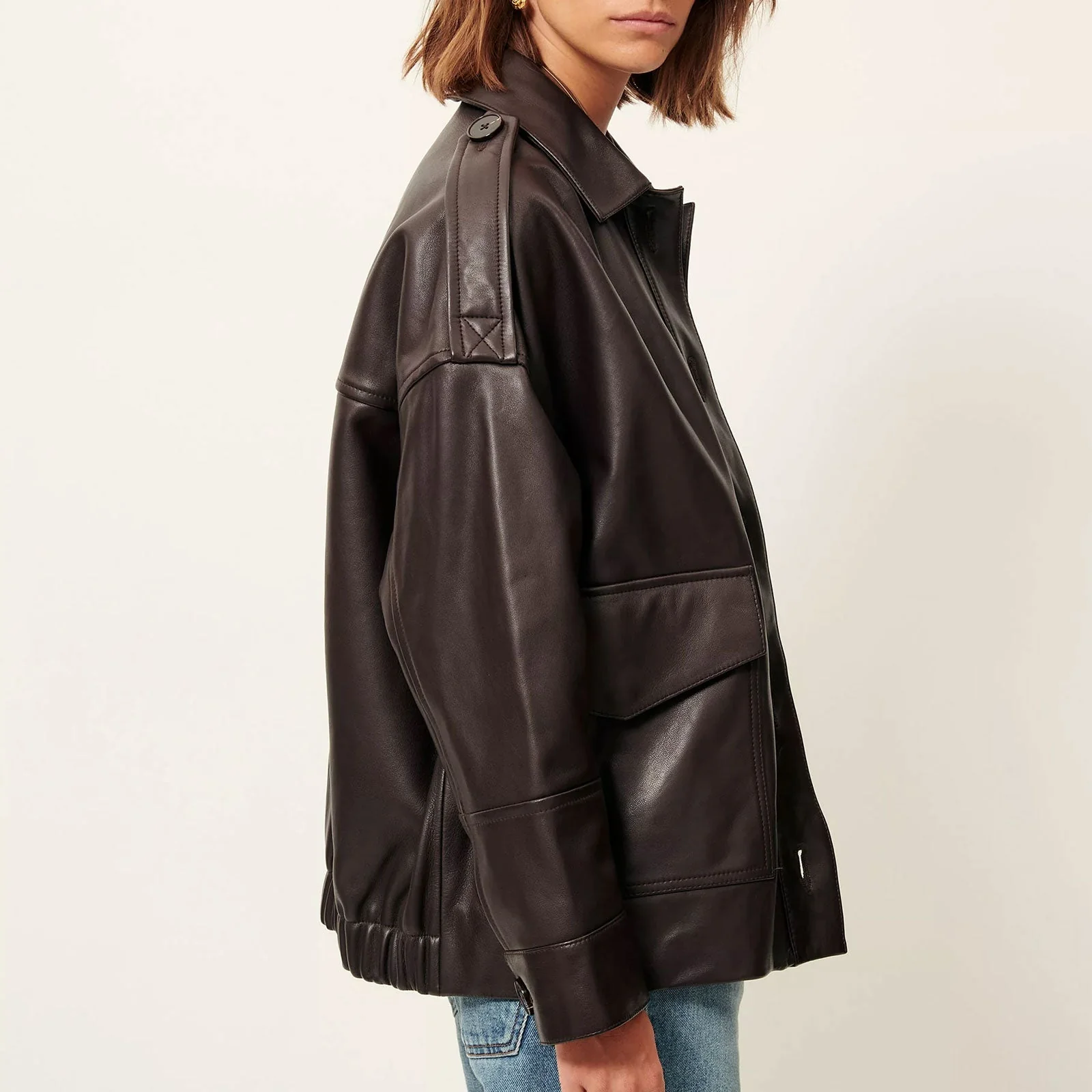 Harriboyd Leather Jacket coffee leather - Image 4