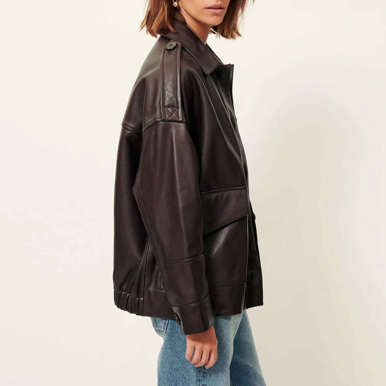 Harriboyd Leather Jacket coffee leather - Image 6