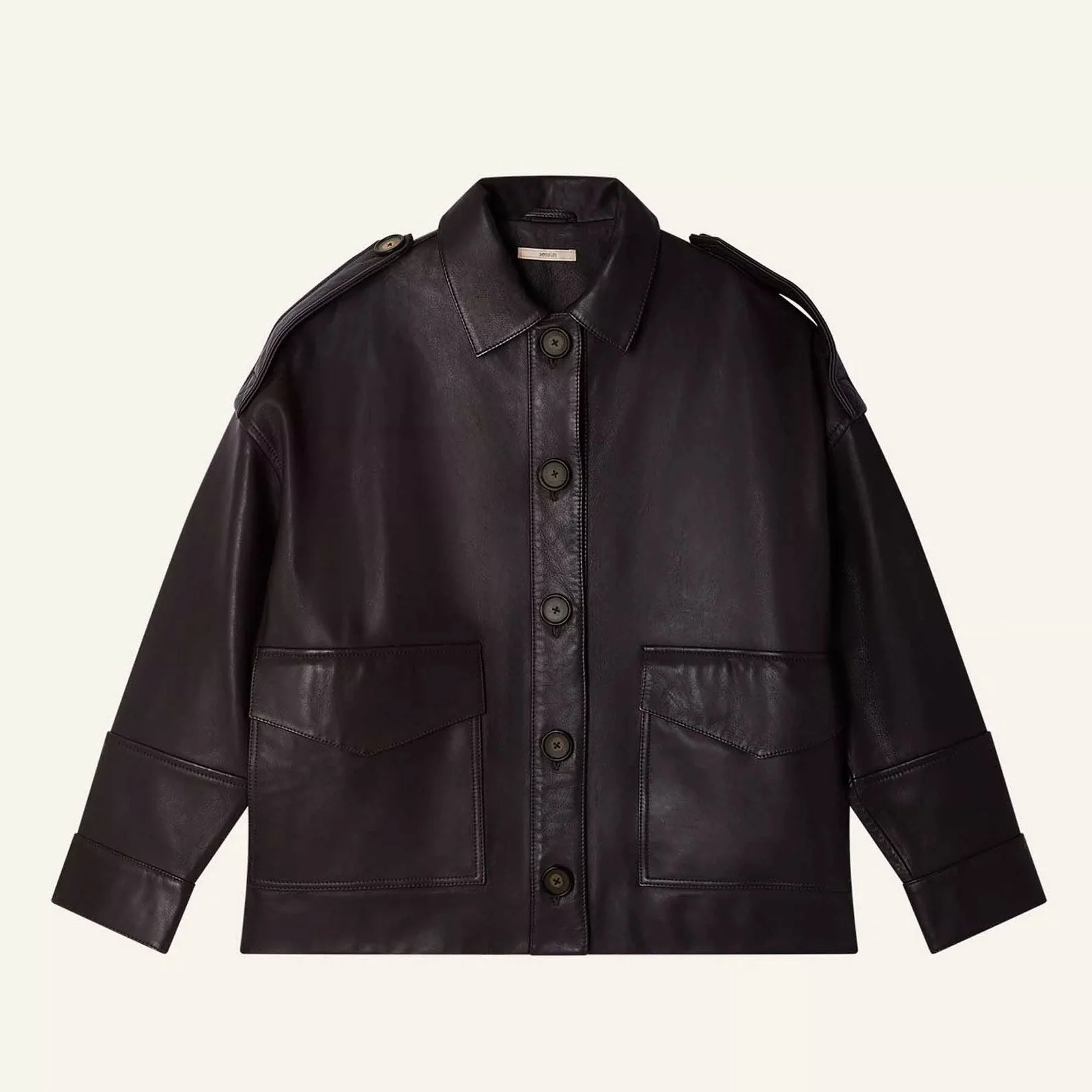 Harriboyd Leather Jacket coffee leather - Image 7