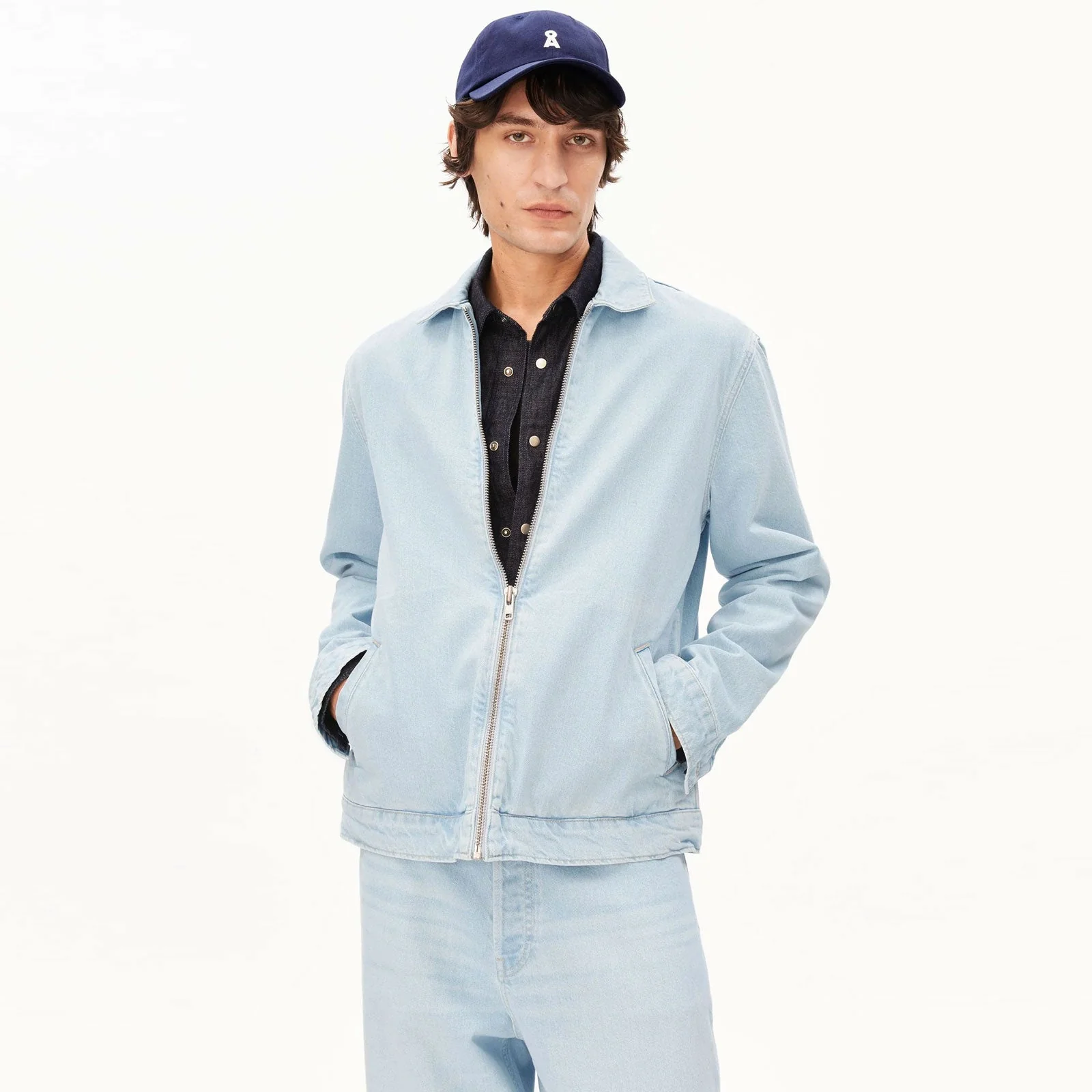 Harrington Denim Jacket ice blue