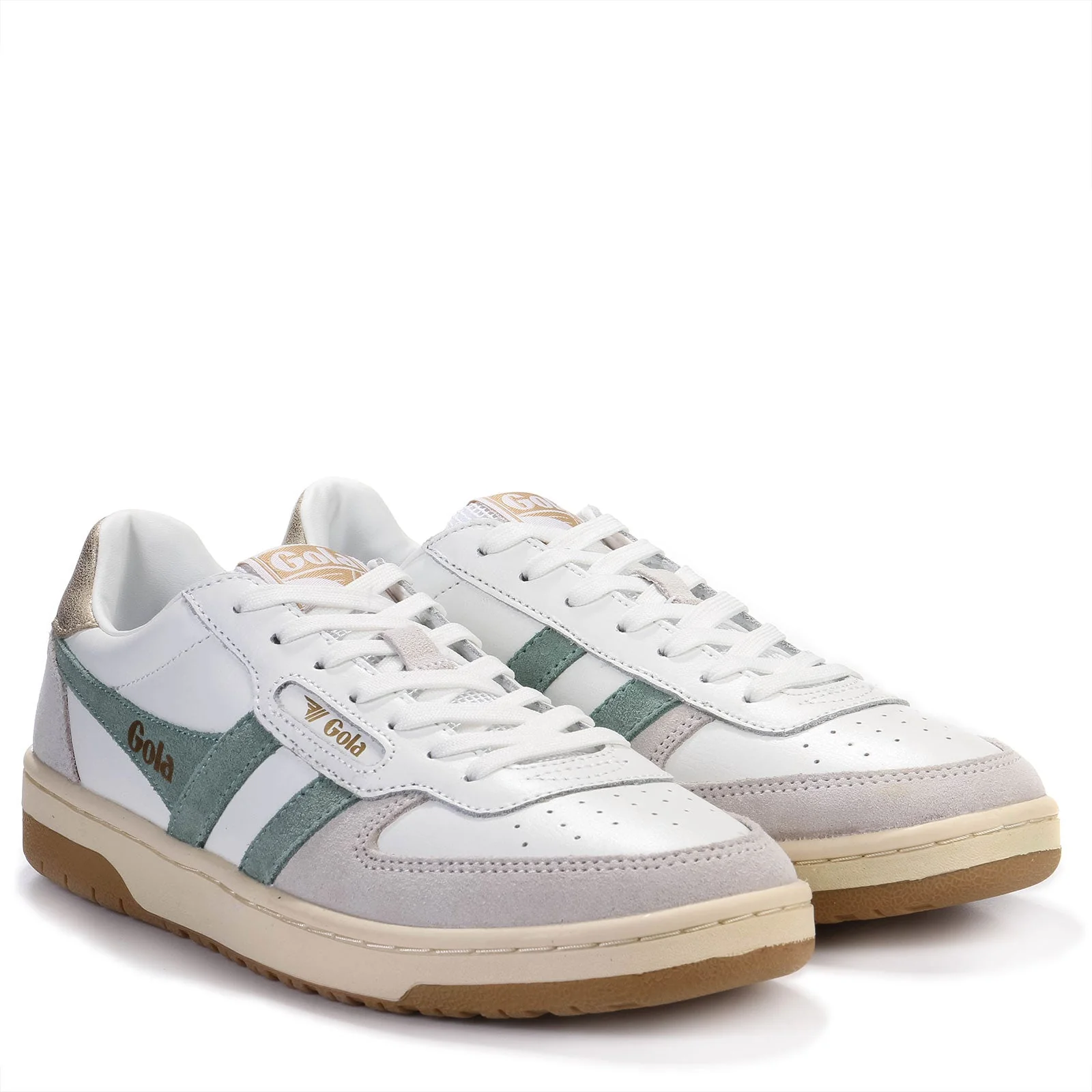 Hawk Womens Trainer white/green mist/gold - Image 2