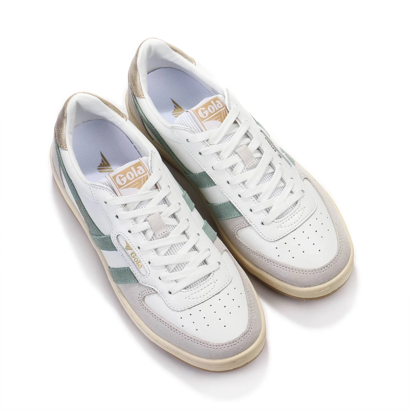 Hawk Womens Trainer white/green mist/gold - Image 4