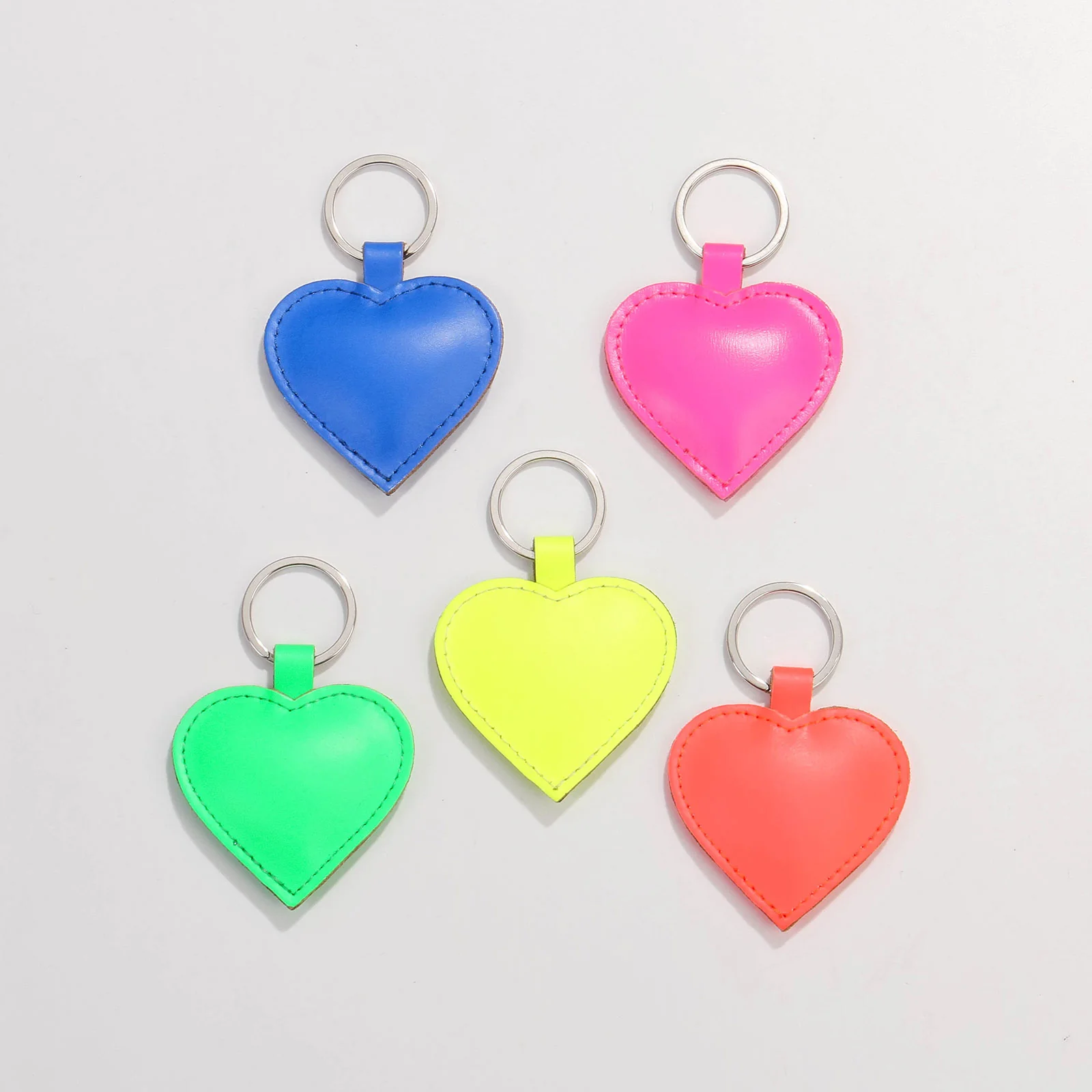 Heart Keyring neon blue - Image 2