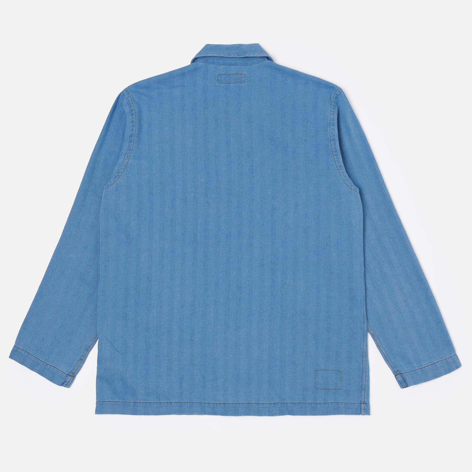 Herringbone Recycled Bakers Overshirt washed indigo - Image 2