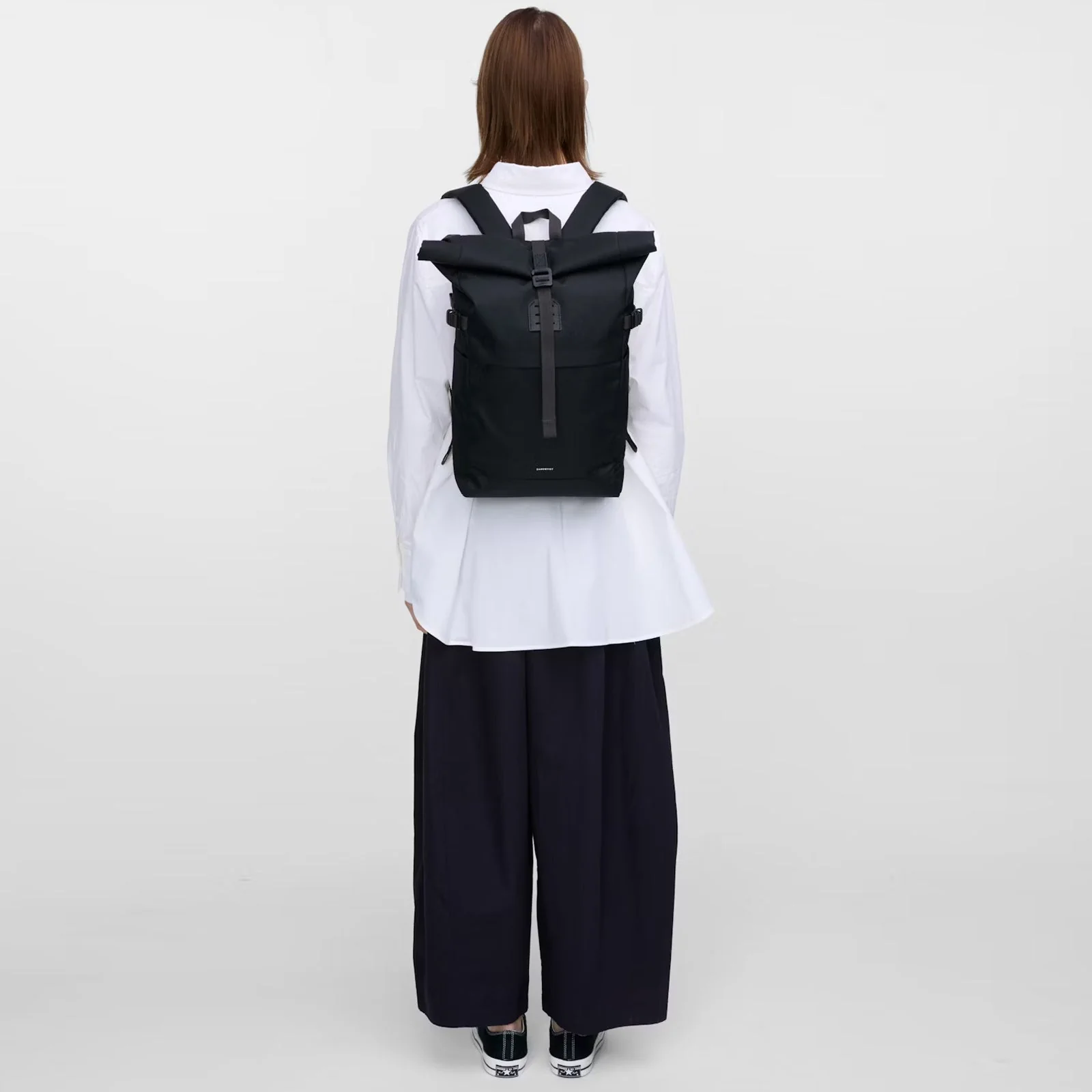 Icon Rolltop Backpack M black/black leather - Image 3