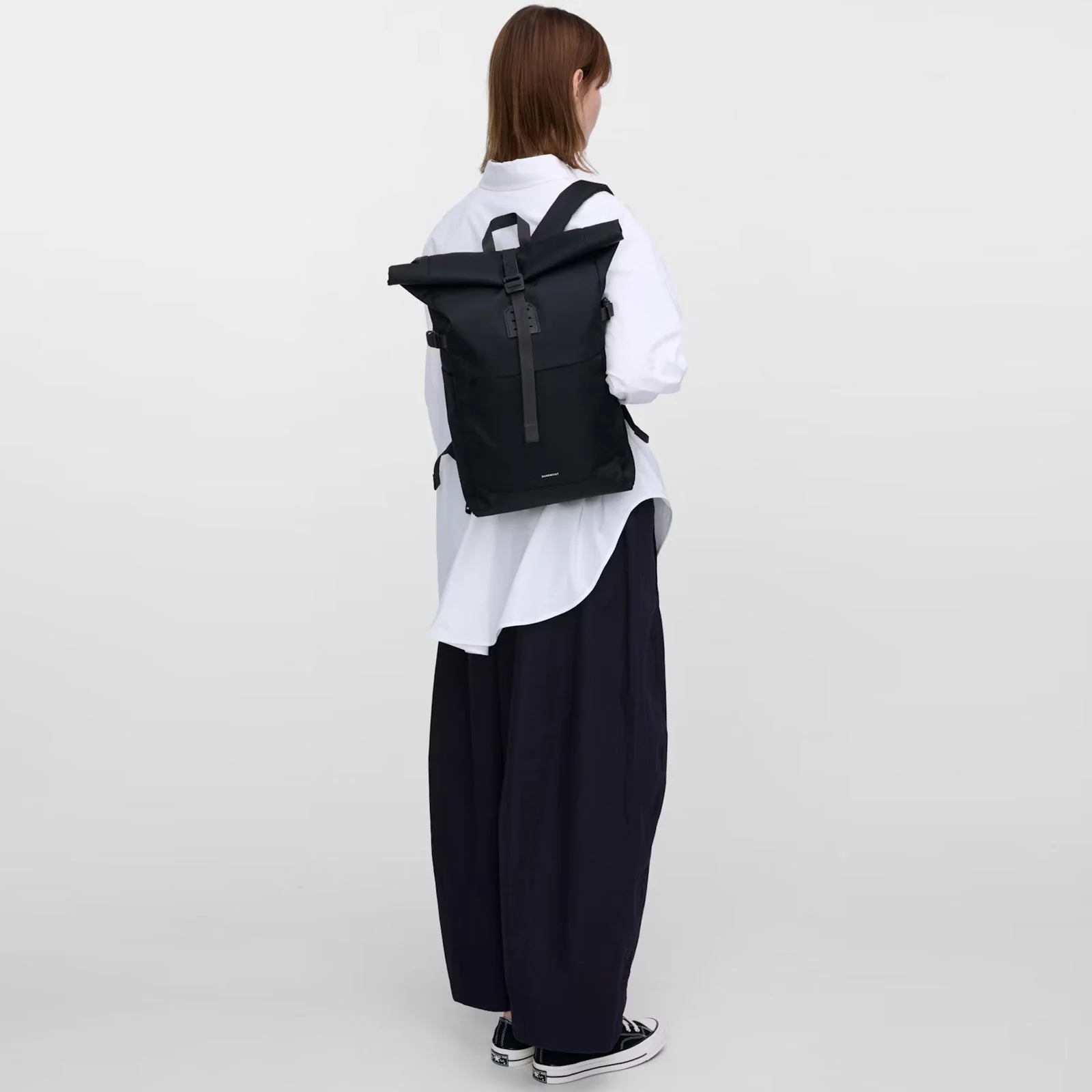 Icon Rolltop Backpack M black/black leather - Image 7