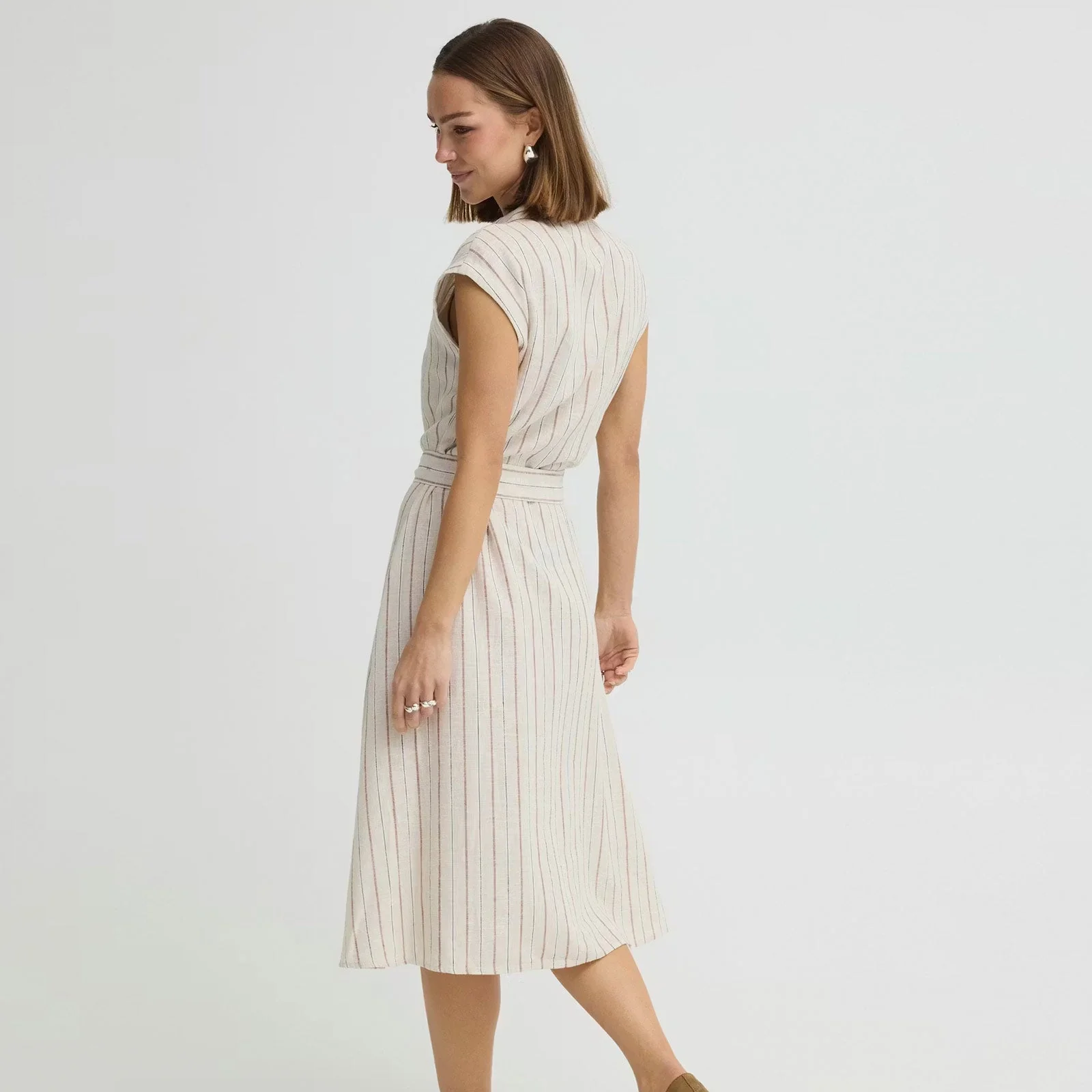 IHLinno DR3 Dress brown stripe - Image 2