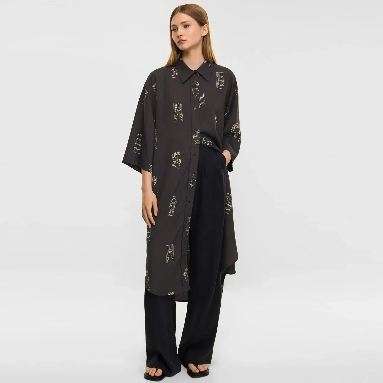 Iselin AOP Dress night grey