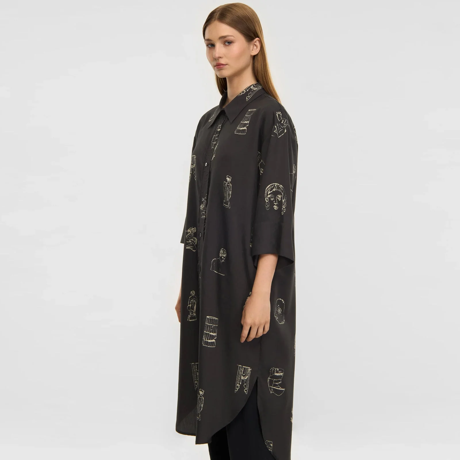 Iselin AOP Dress night grey - Image 3