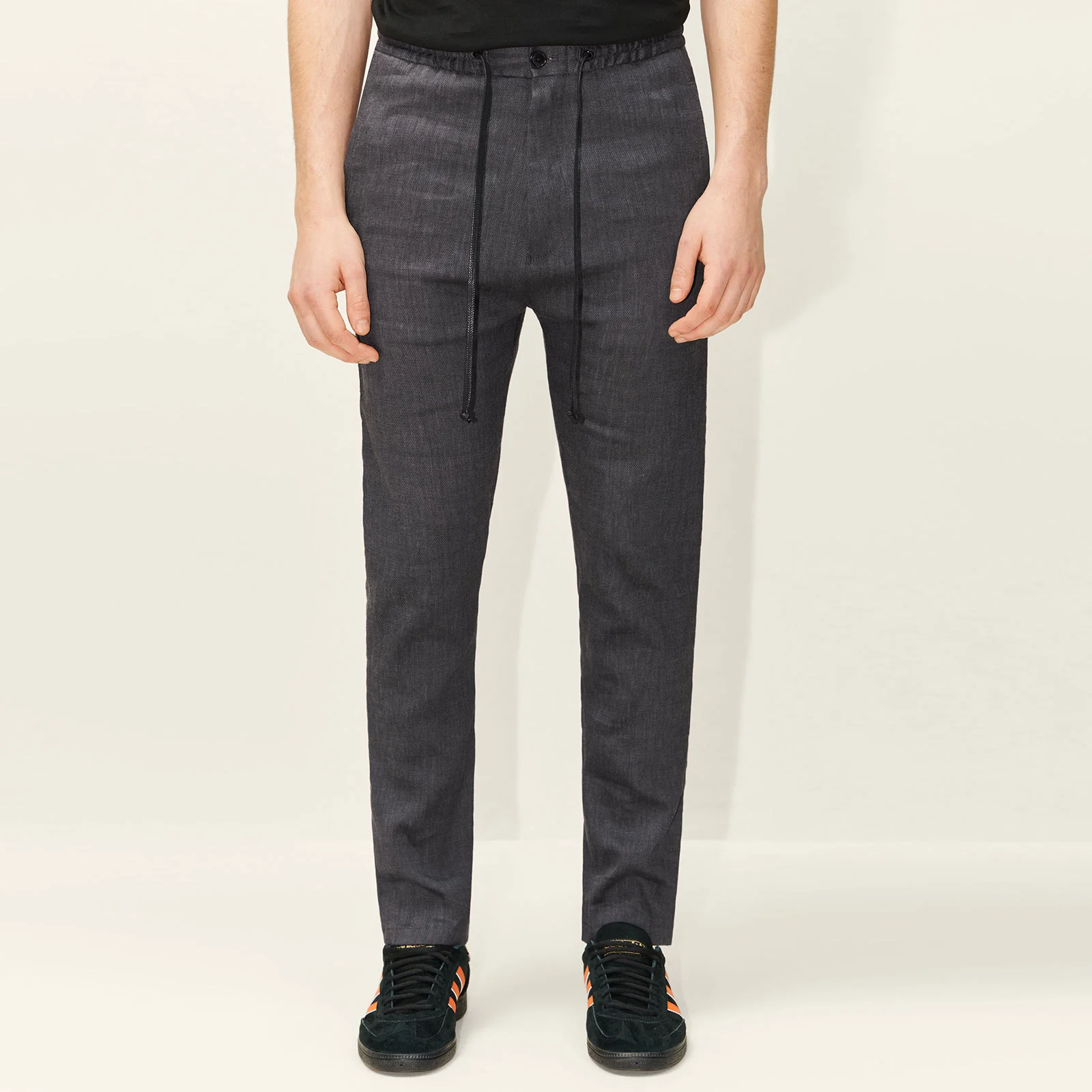 Jeger Linen Pants 138280 dark grey melange