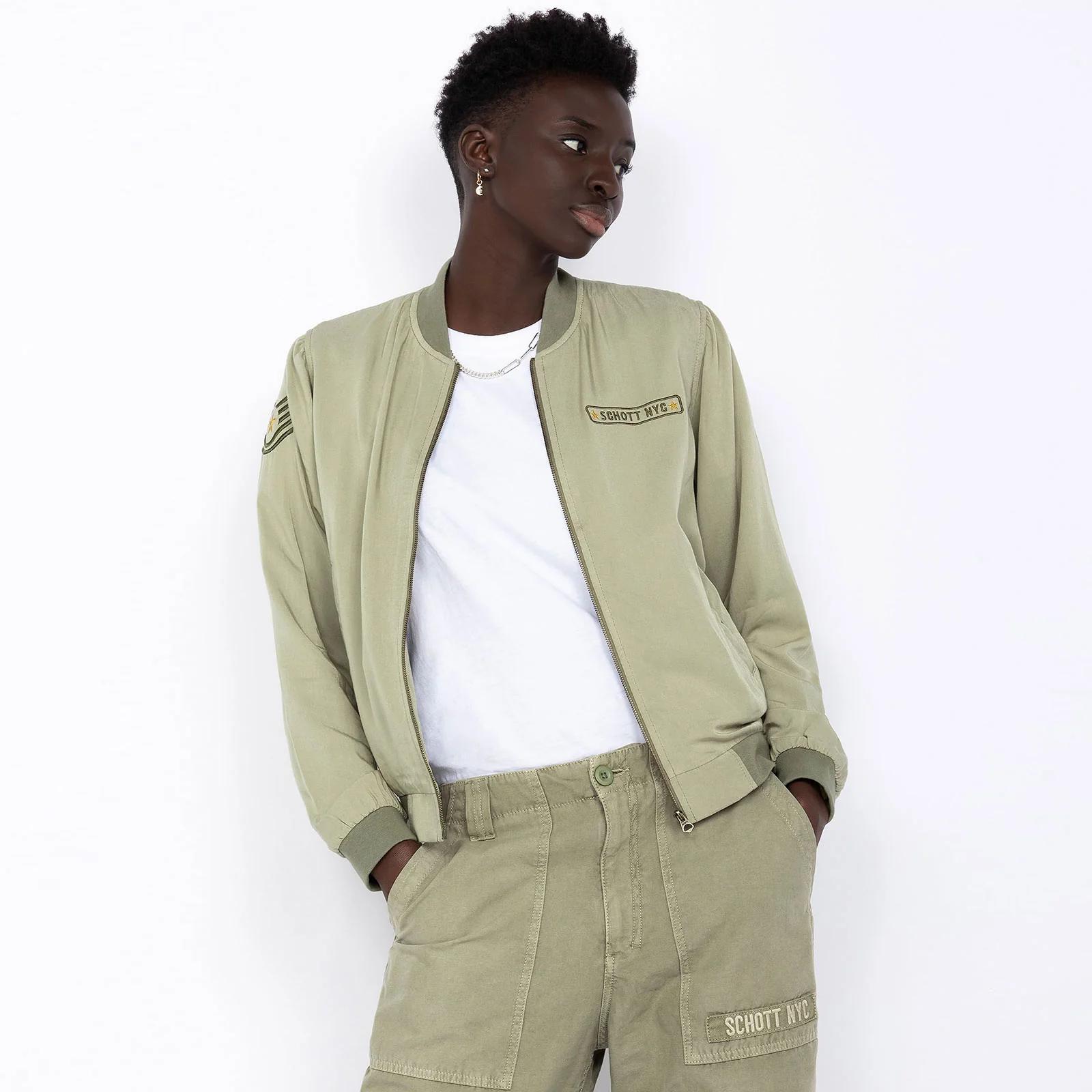 Calipsow Light Bomber Jacket sage khaki - Image 4