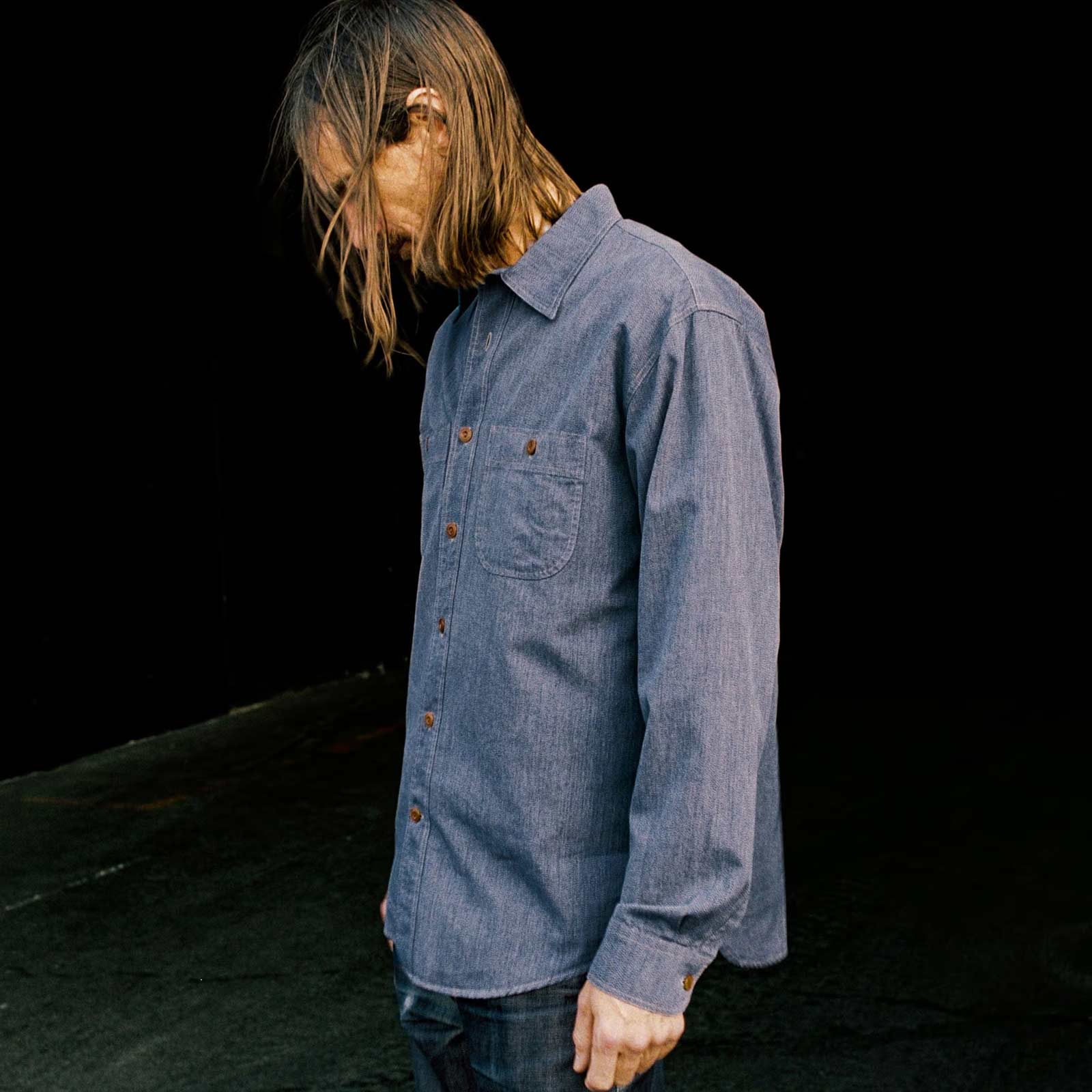 Julian Chambray Worker Shirt indigo - Image 3