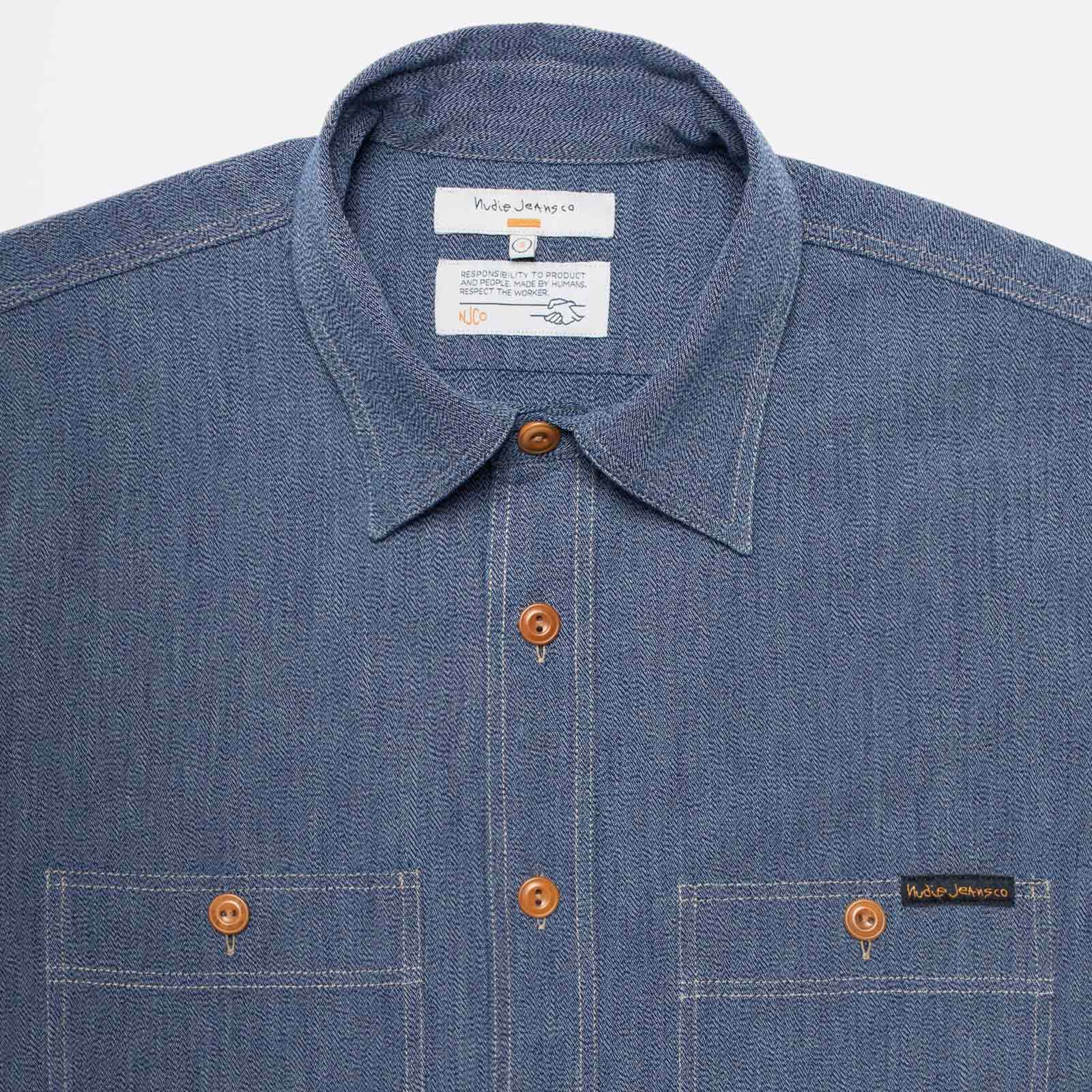 Julian Chambray Worker Shirt indigo - Image 5