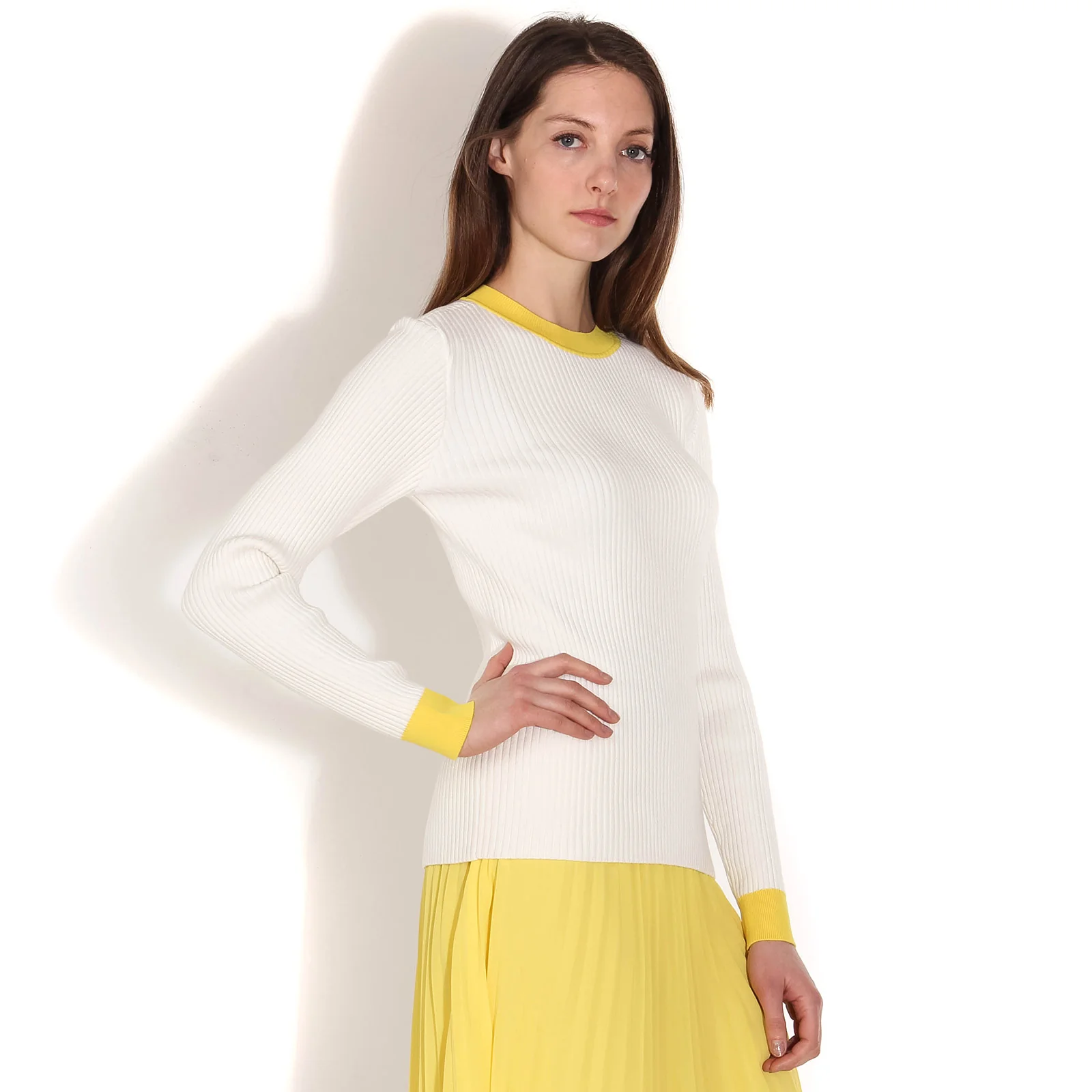 Kamma Knit Jumper white yellow - Image 2