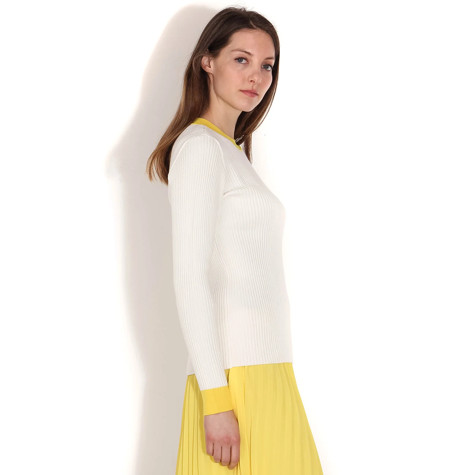 Kamma Knit Jumper white yellow - Image 4