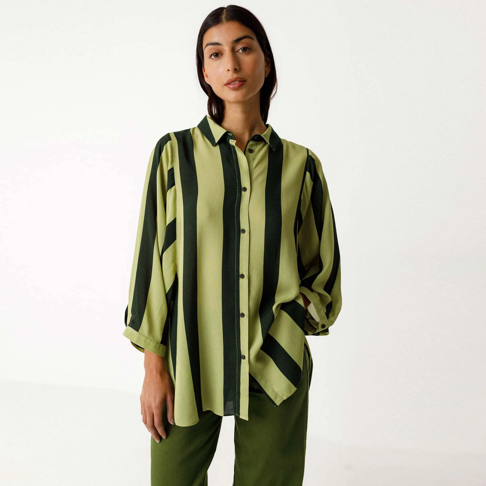 Katrin Shirt green stripes