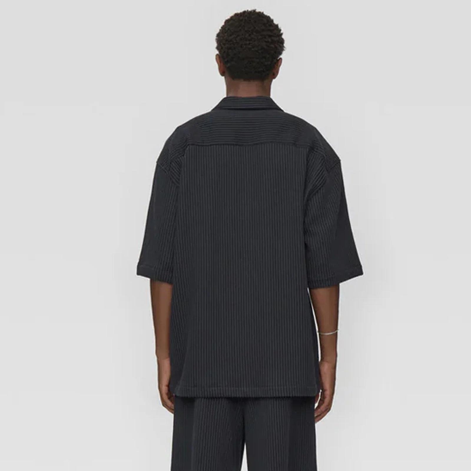 Keaton Oversized S/S Striped Shirt black - Image 2