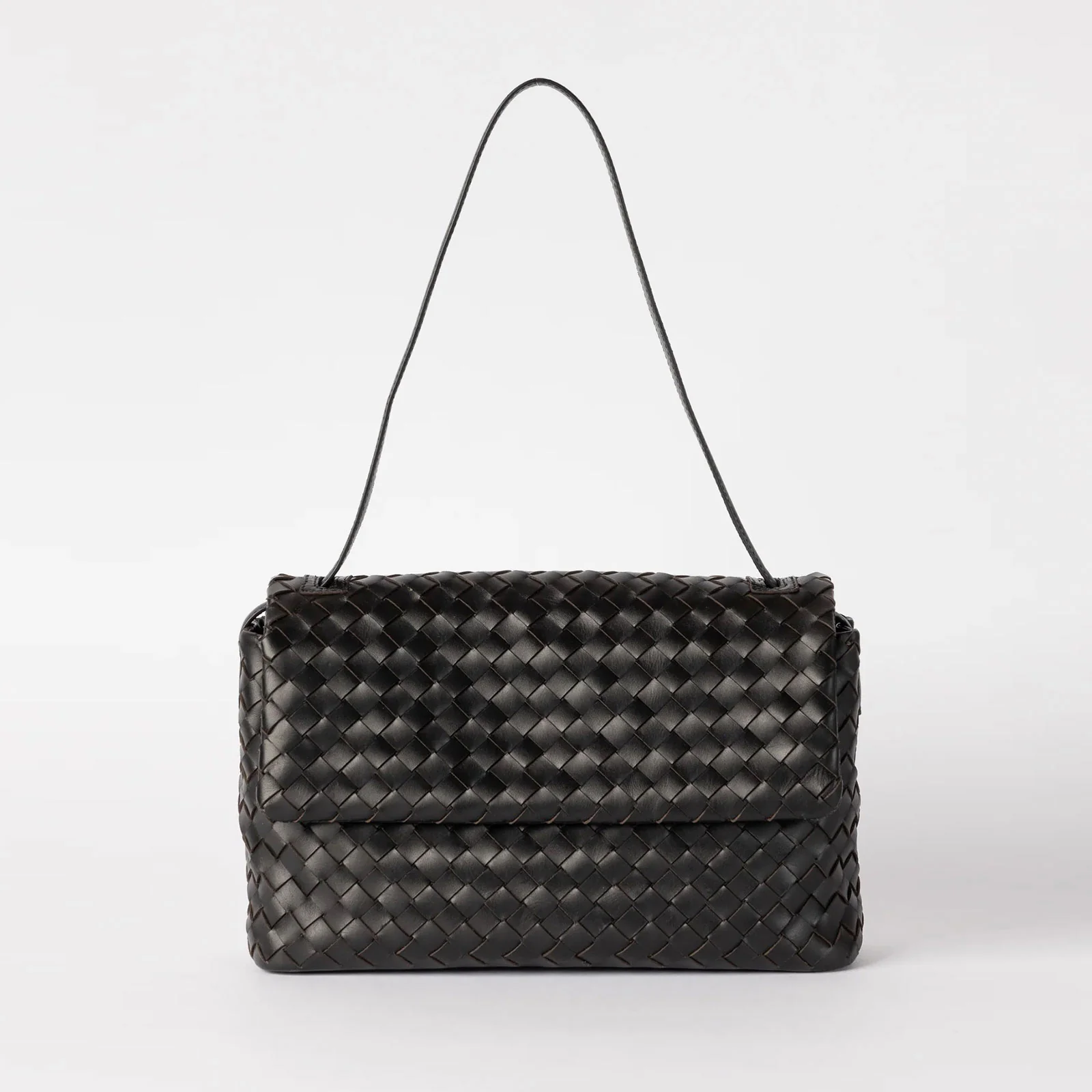 Kenzie Woven Classic Leather Bag black - Image 2