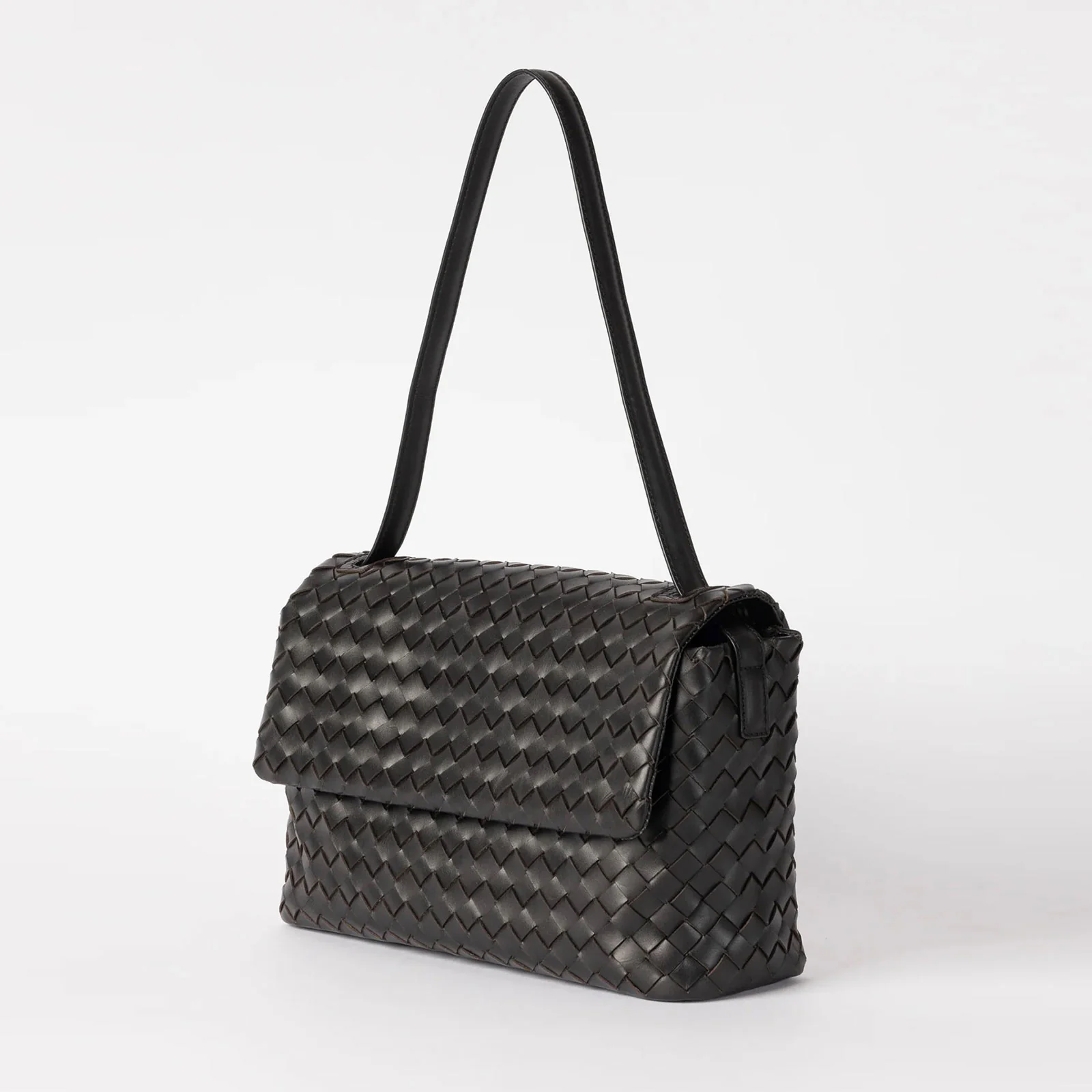 Kenzie Woven Classic Leather Bag black - Image 5