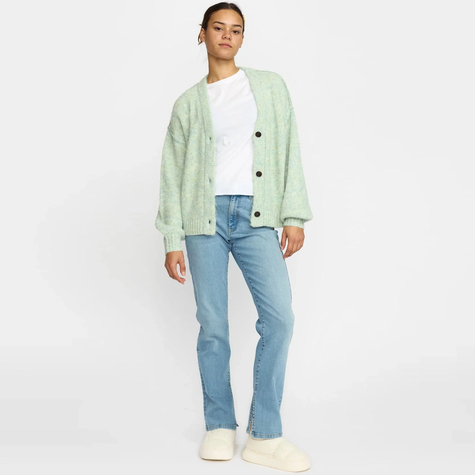 Knitted Mohair Cardigan mint - Image 3