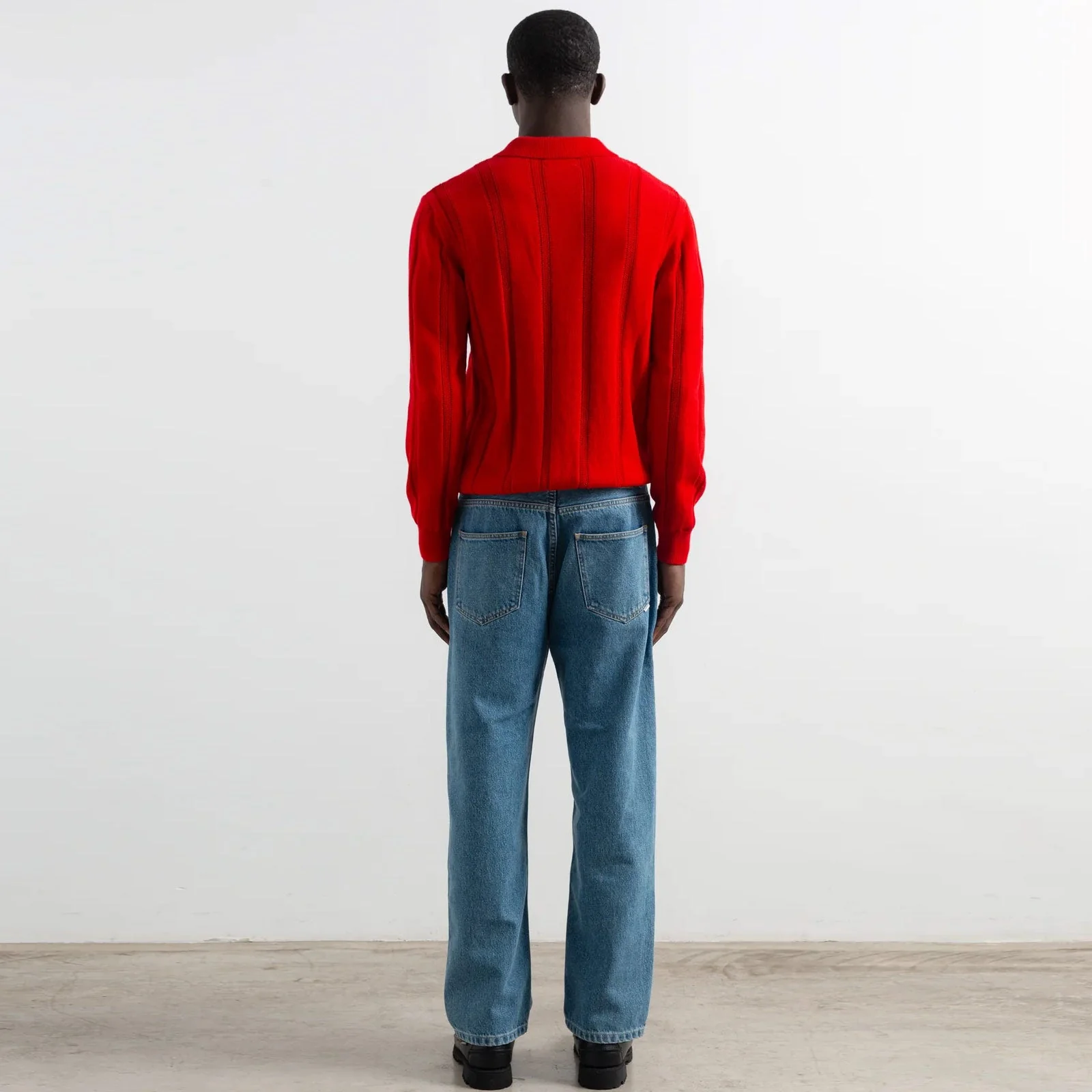 Knitted Polo plain red - Image 2