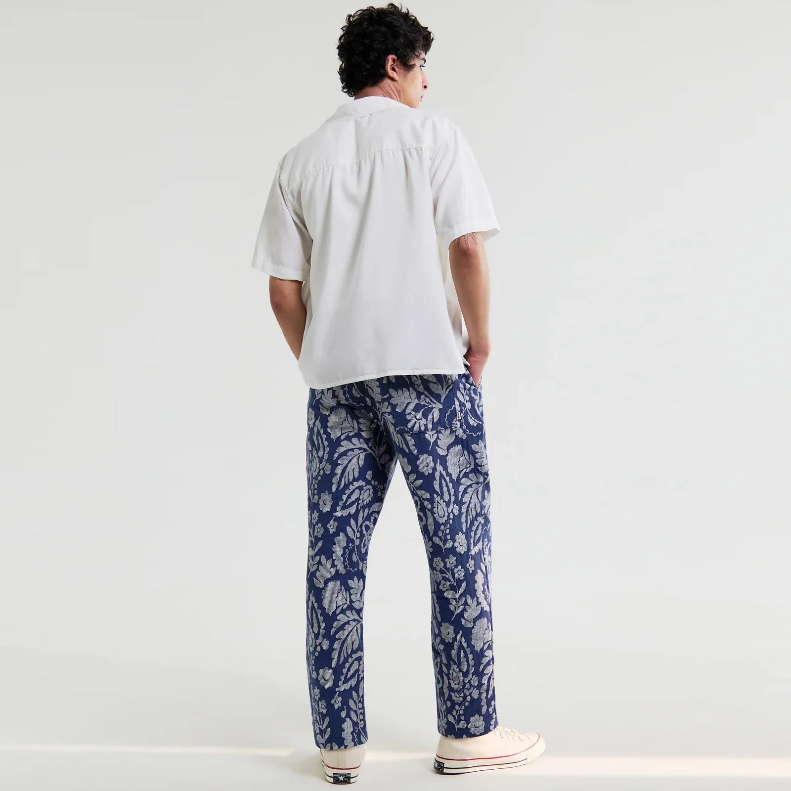 Kurt Floral Jacquard Trousers blue/ecru - Image 2