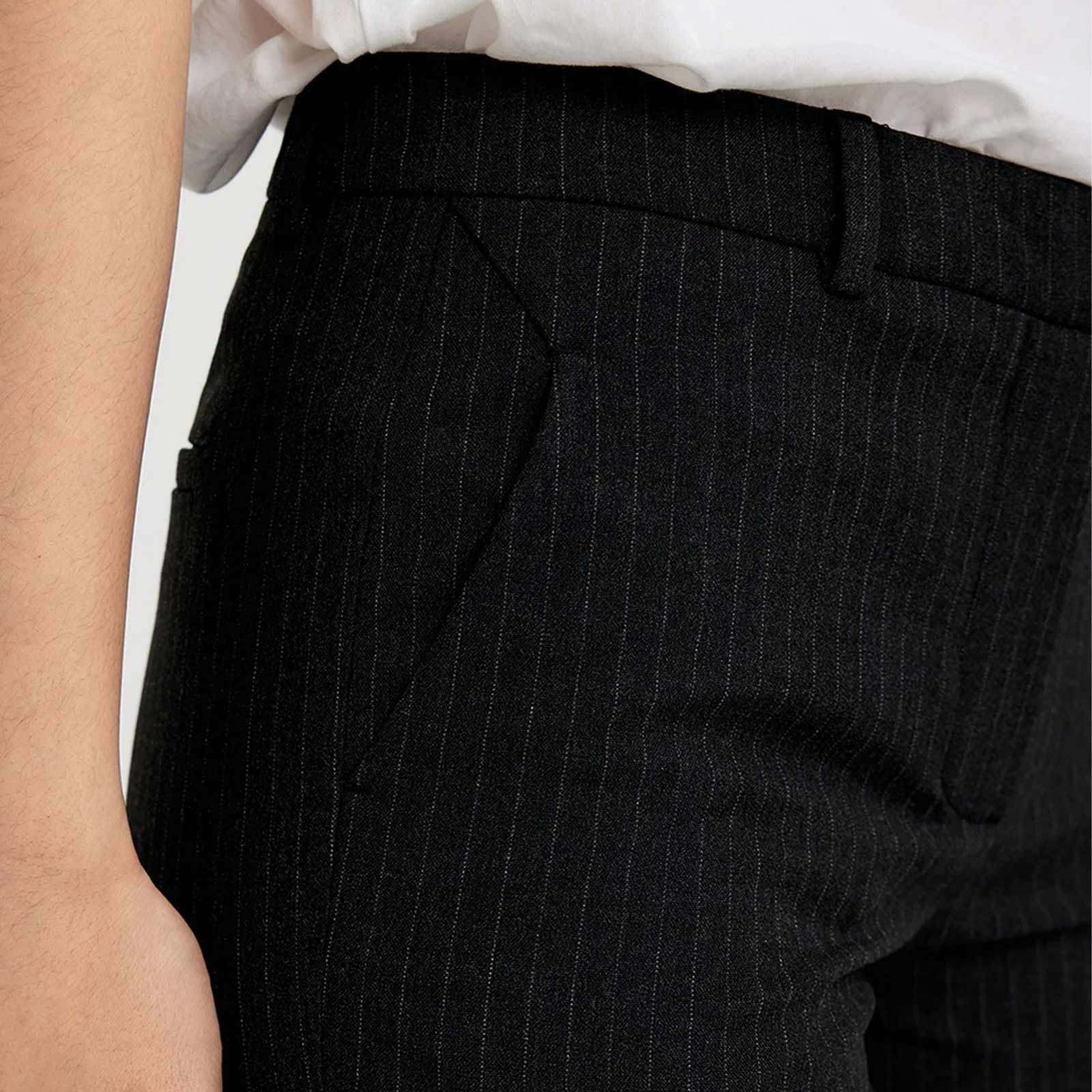 Kylie Crop Trousers 553 charcoal pinstripe - Image 6