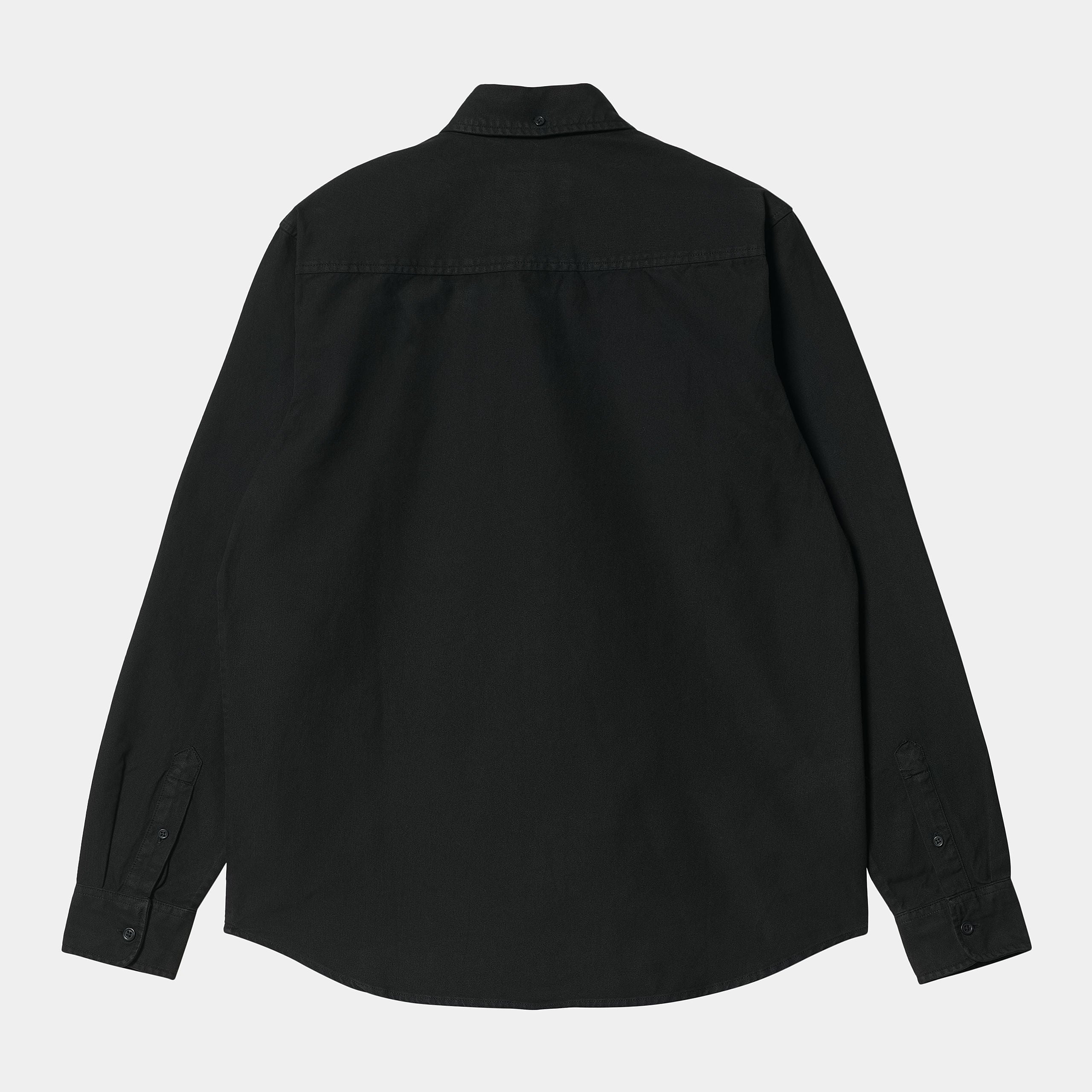 L/S Bolton Shirt black (garment dyed) - Image 2