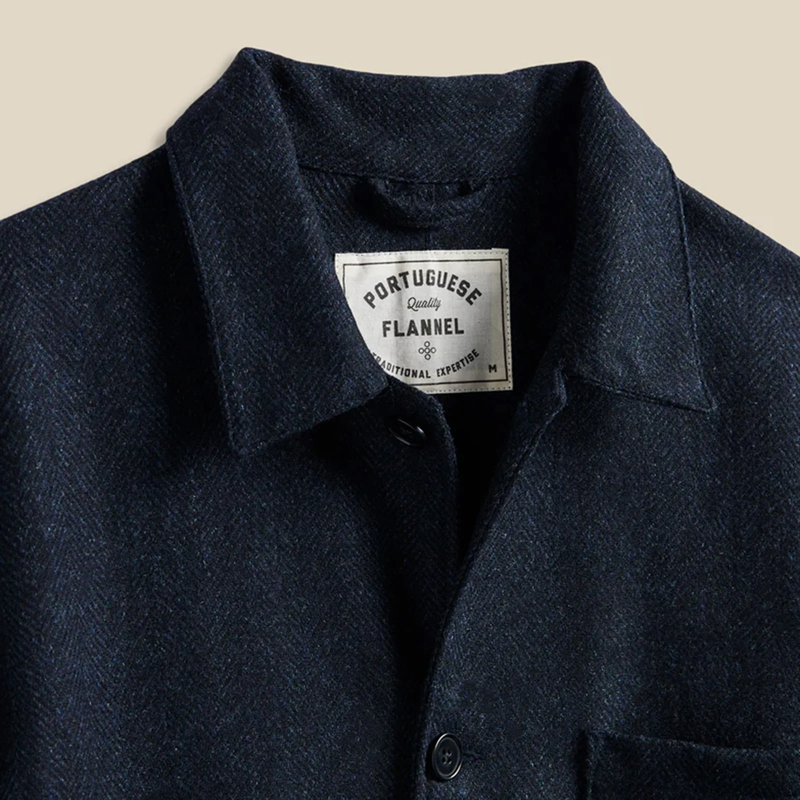 Labura Herringbone Wool Overshirt navy - Image 2