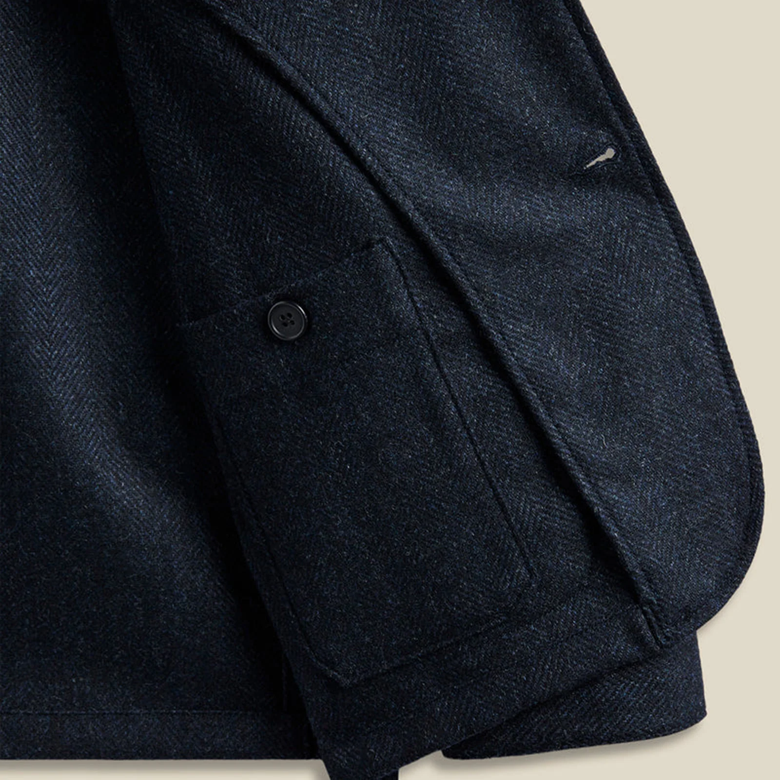 Labura Herringbone Wool Overshirt navy - Image 4