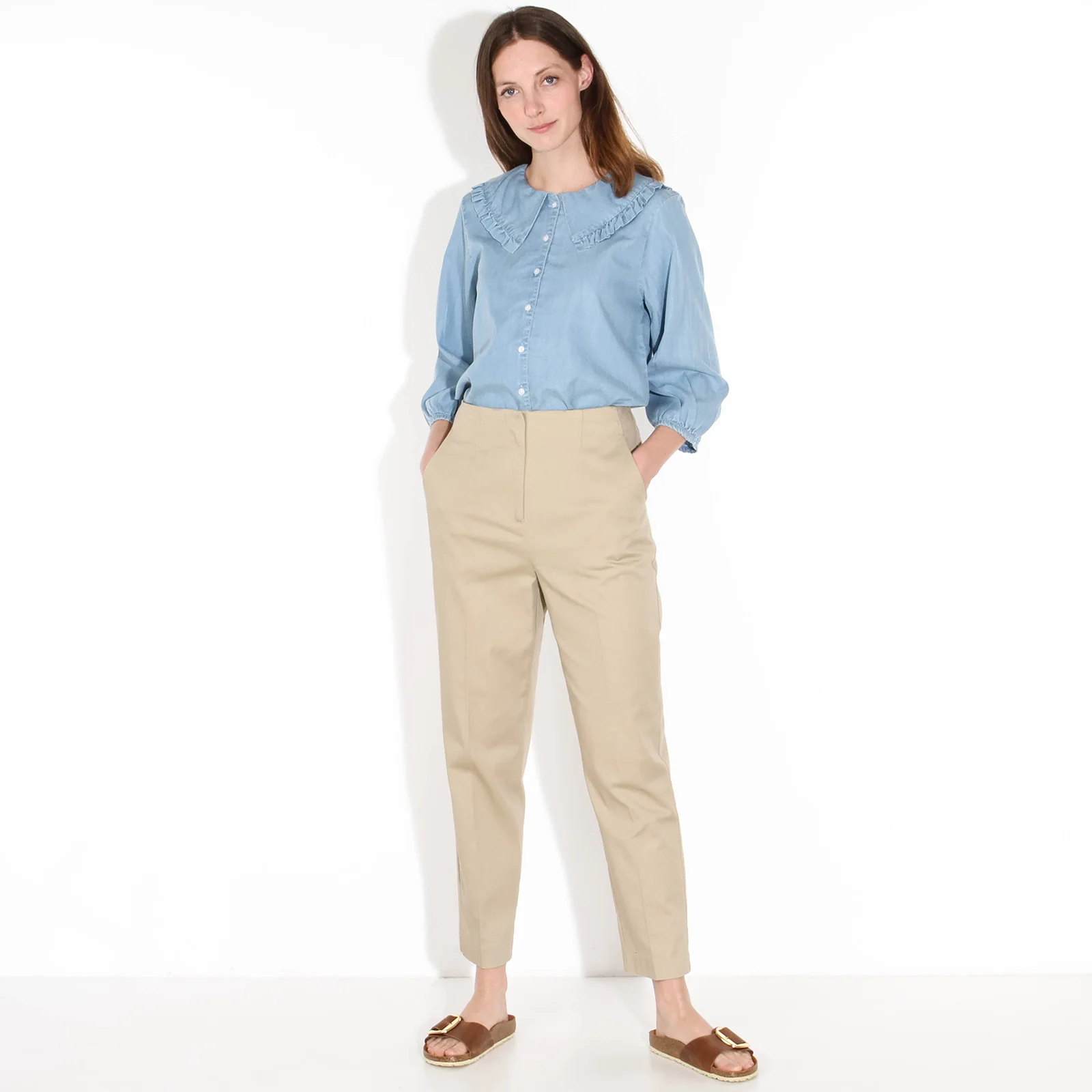 Langley HW Ankle Pants white pepper - Image 3