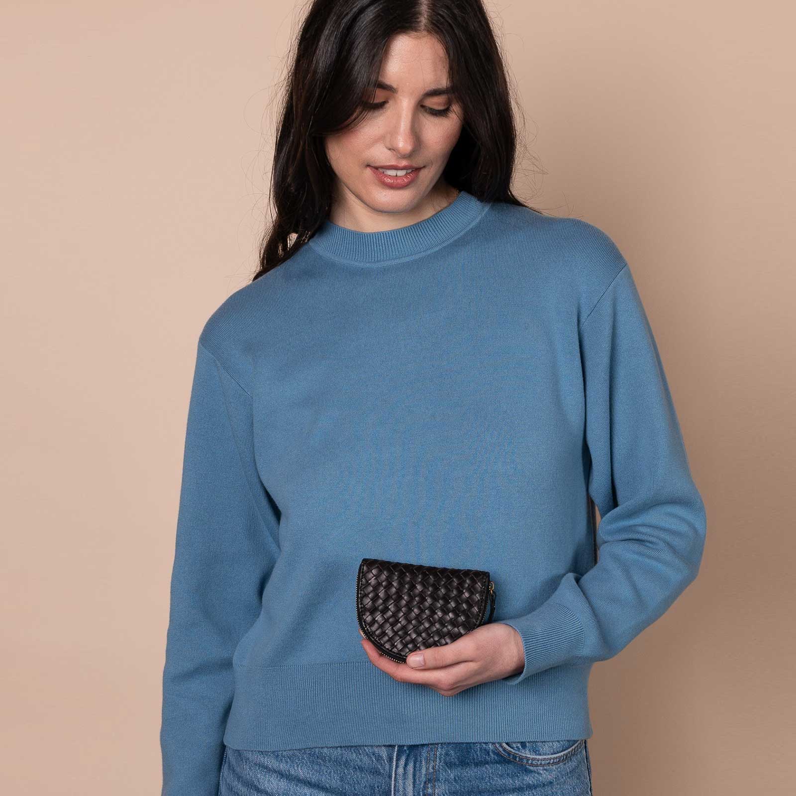 Laura Coin Purse Woven Leather black - Image 3