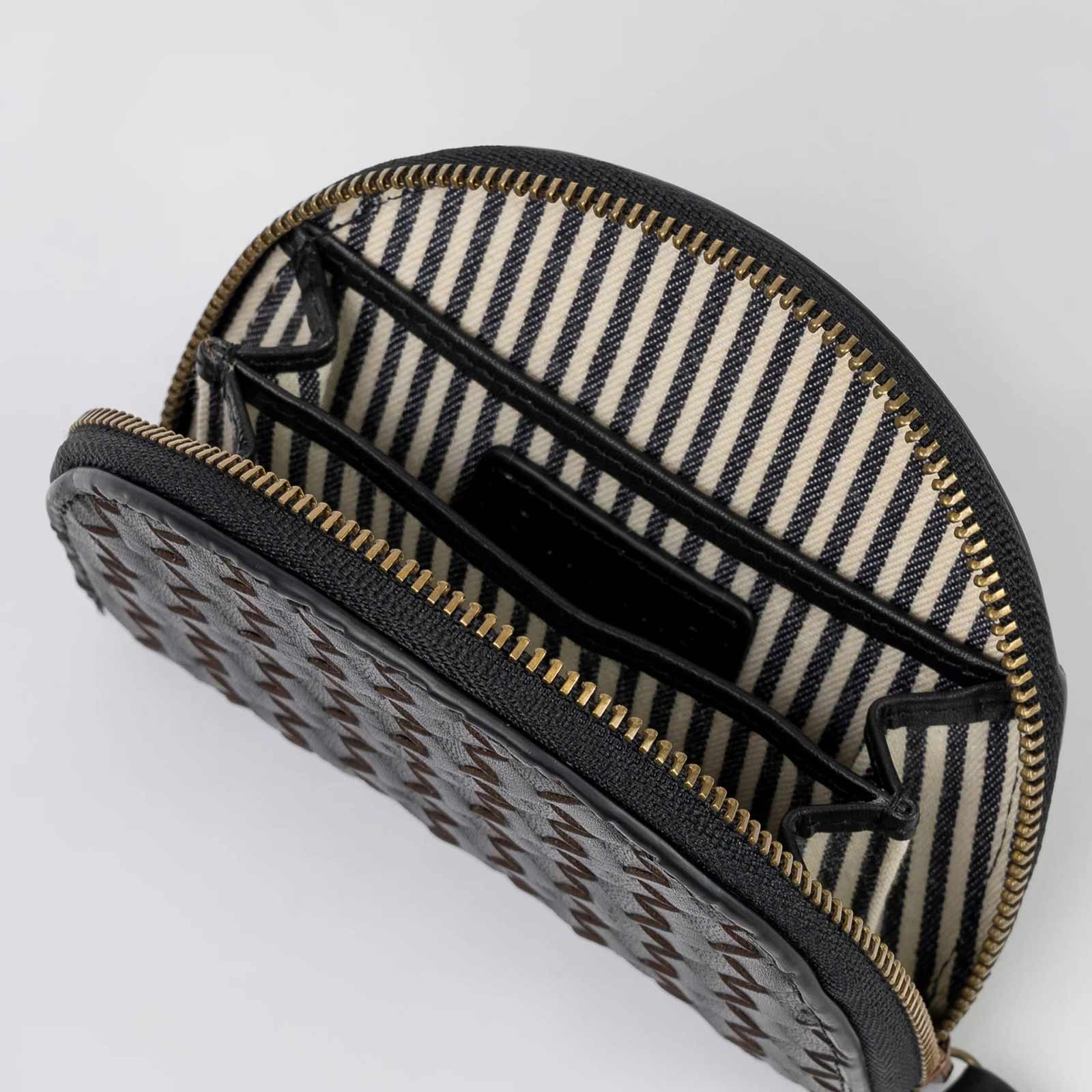 Laura Coin Purse Woven Leather black - Image 4