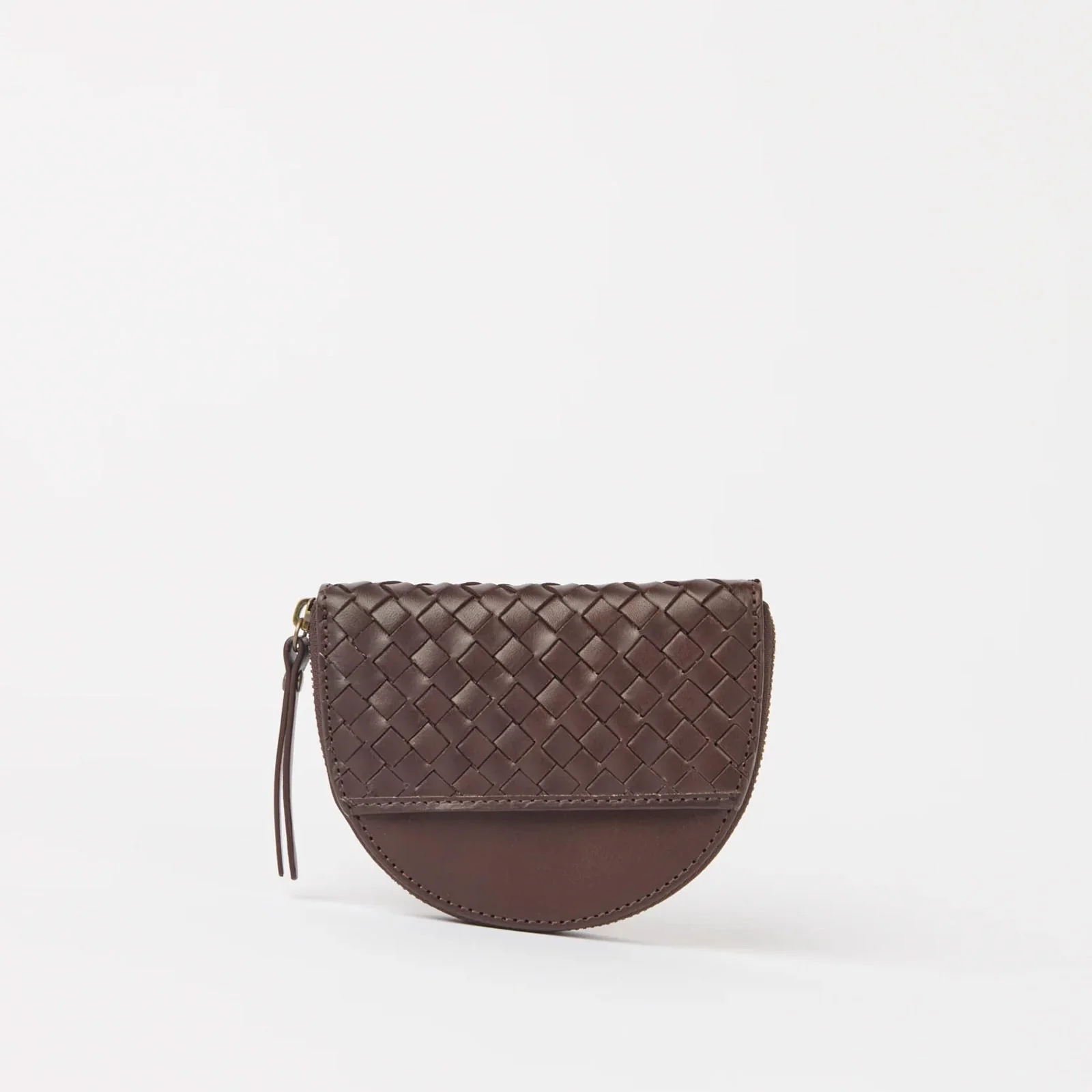 Laura Woven Leather Coin Purse chocolate - Image 2