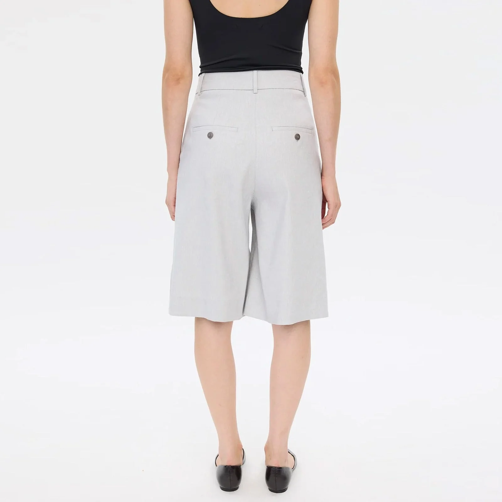 LauraFV 769 Long Shorts quiet grey linen - Image 2
